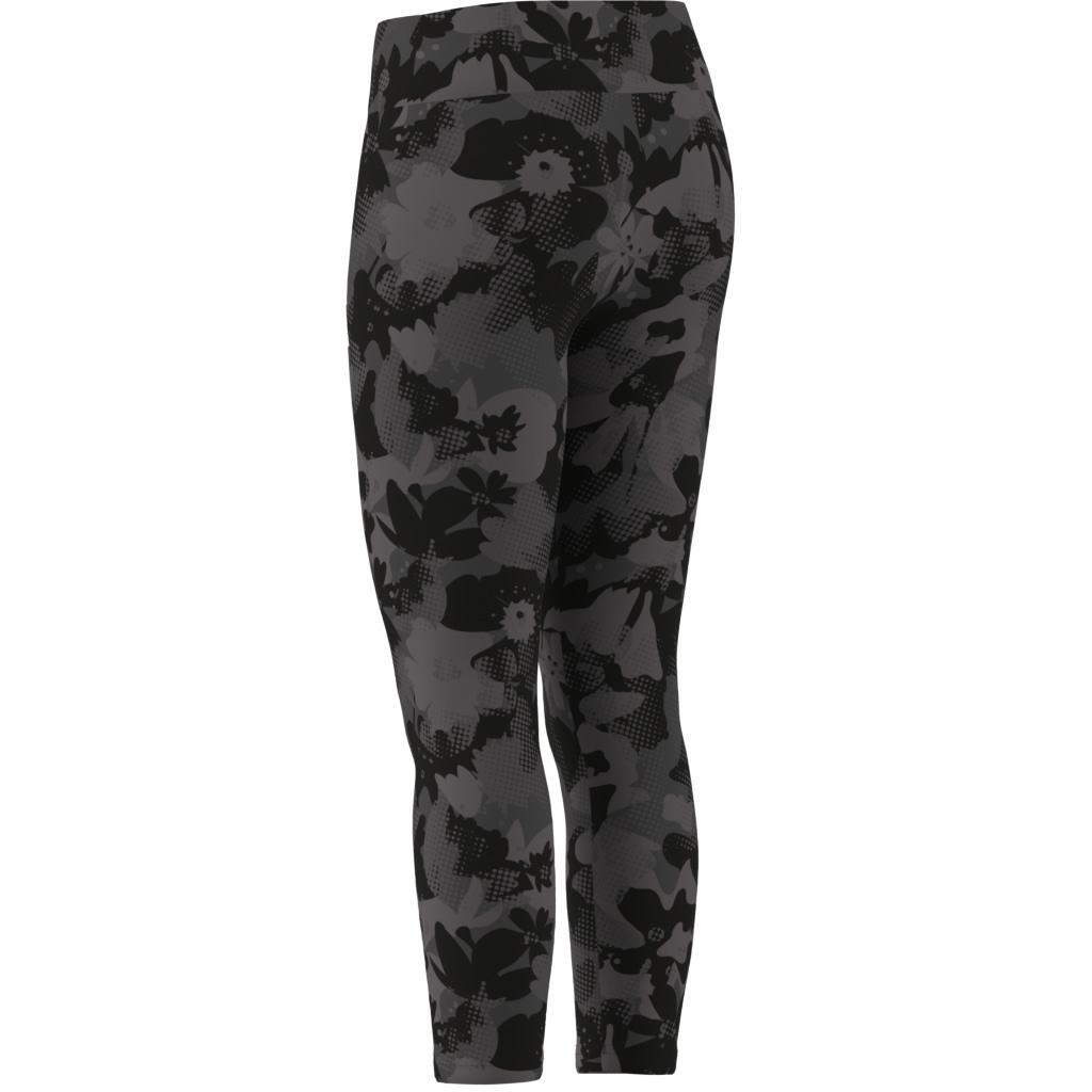 Kids Train Essentials Flower Print Leggings, Grey, , large image number 8
