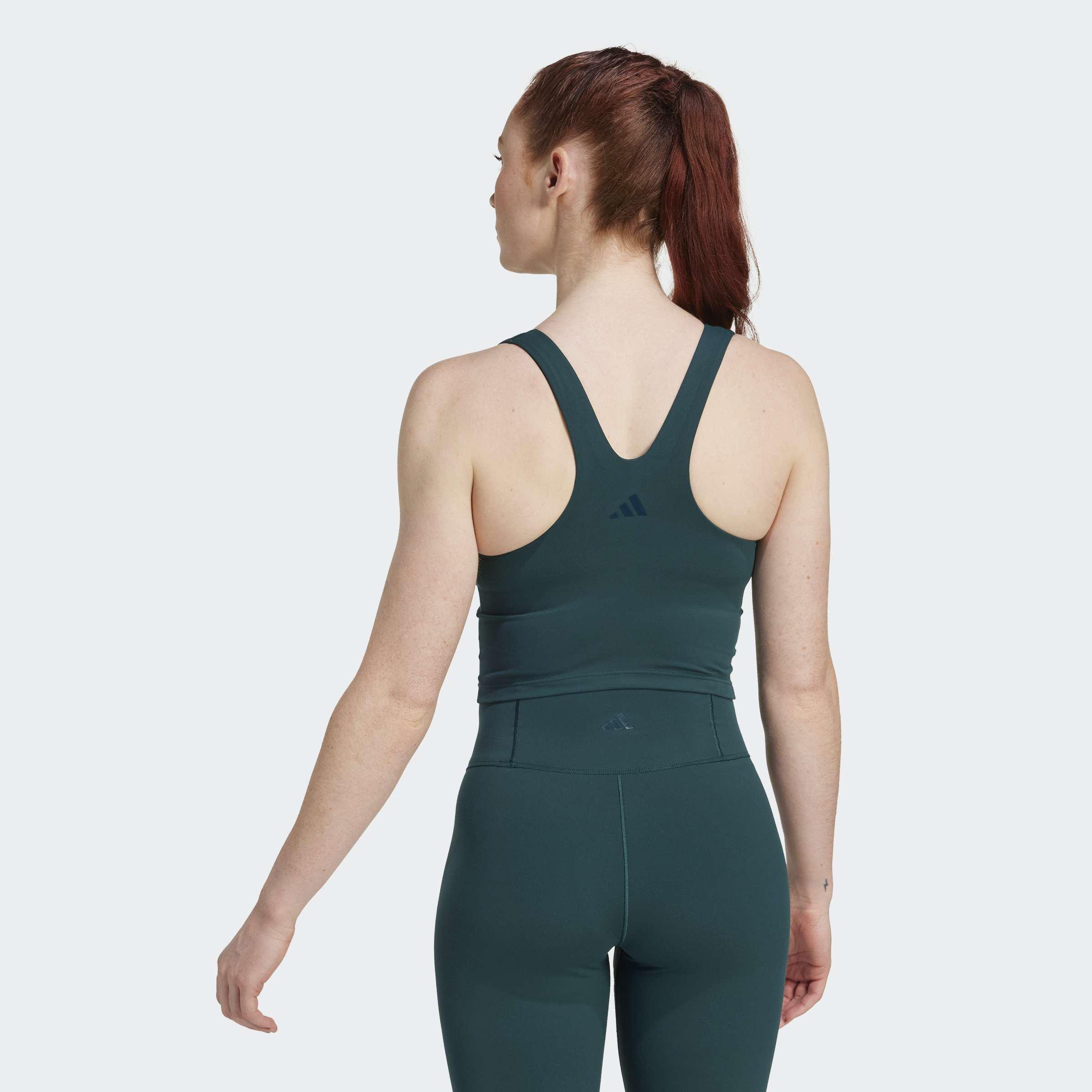 adidas All Me Medium Support Bra Tank Top, Green, , large image number 1