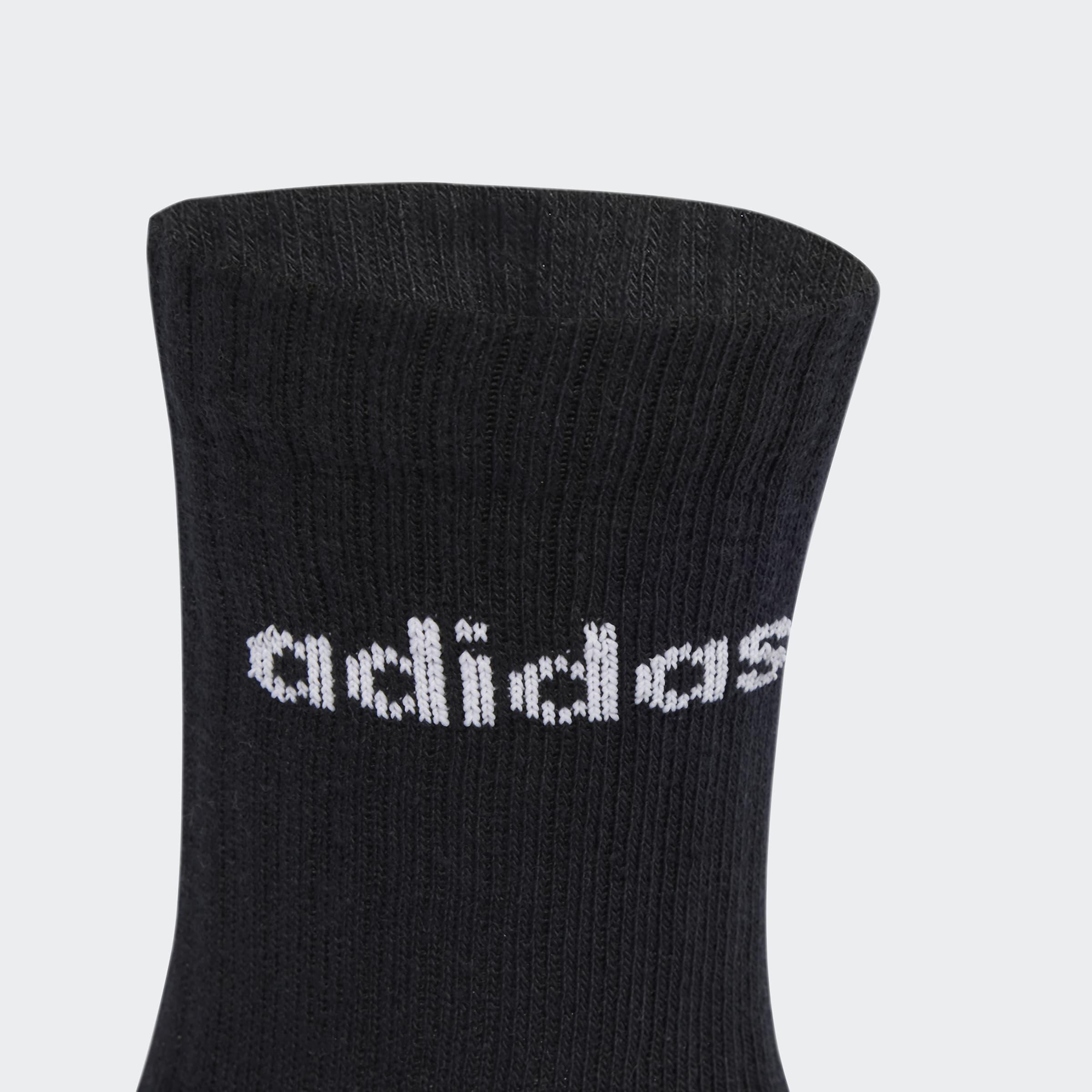 Unisex Linear Crew Socks Cushioned Socks 6 Pair Pack, Black, A701_ONE, large image number 2