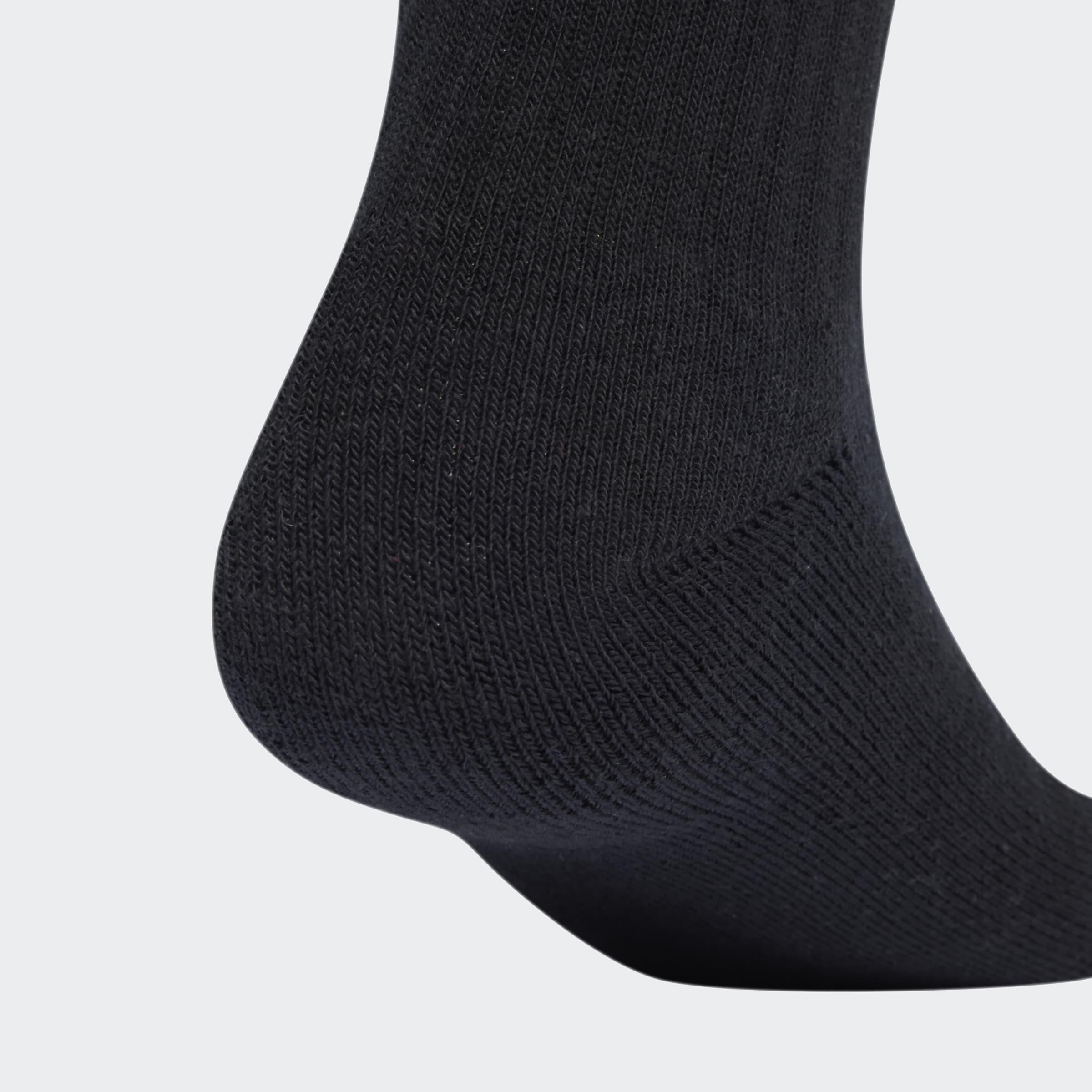 Unisex Linear Crew Socks Cushioned Socks 6 Pair Pack, Black, A701_ONE, large image number 3