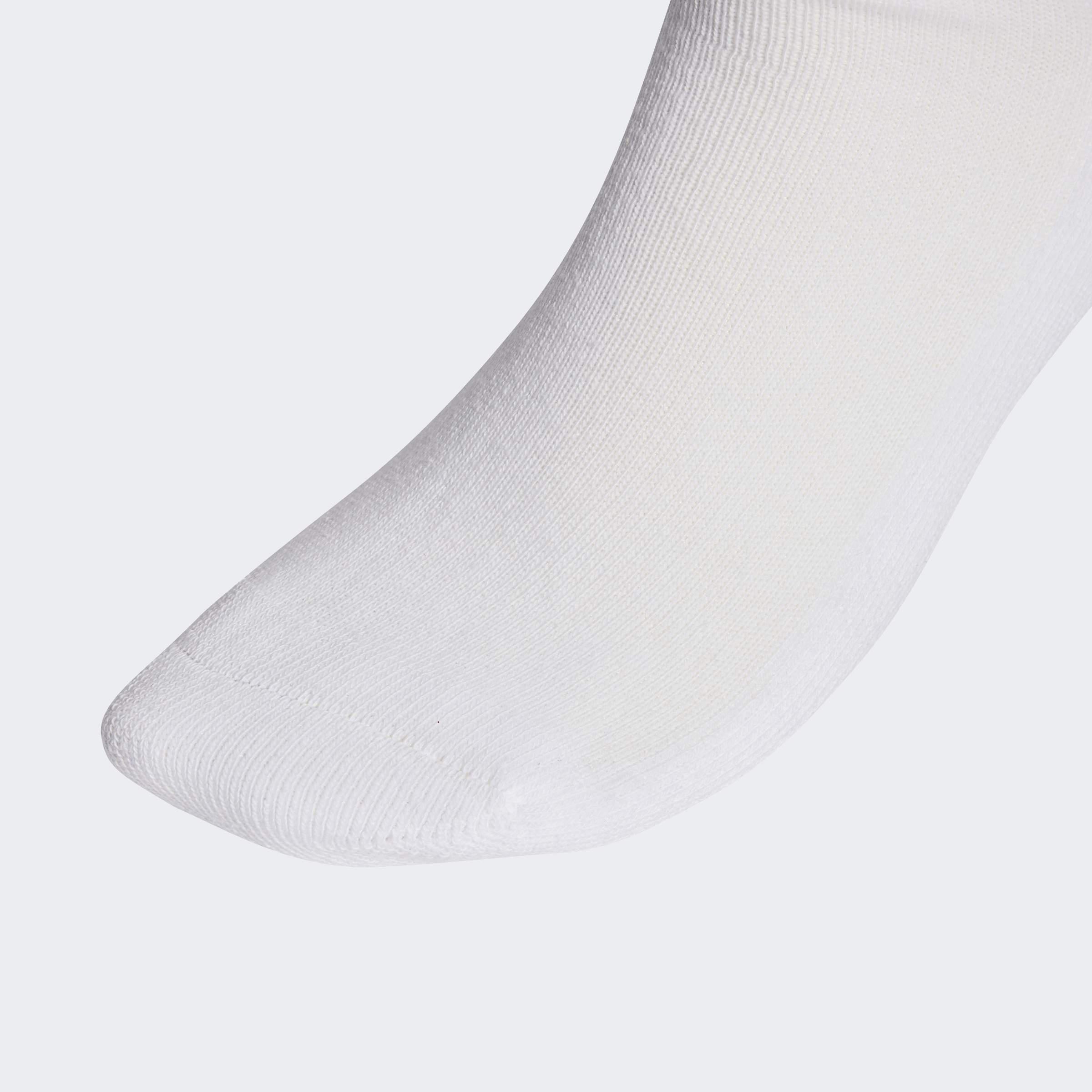 Unisex Linear Crew Socks Cushioned Socks 6 Pair Pack, White