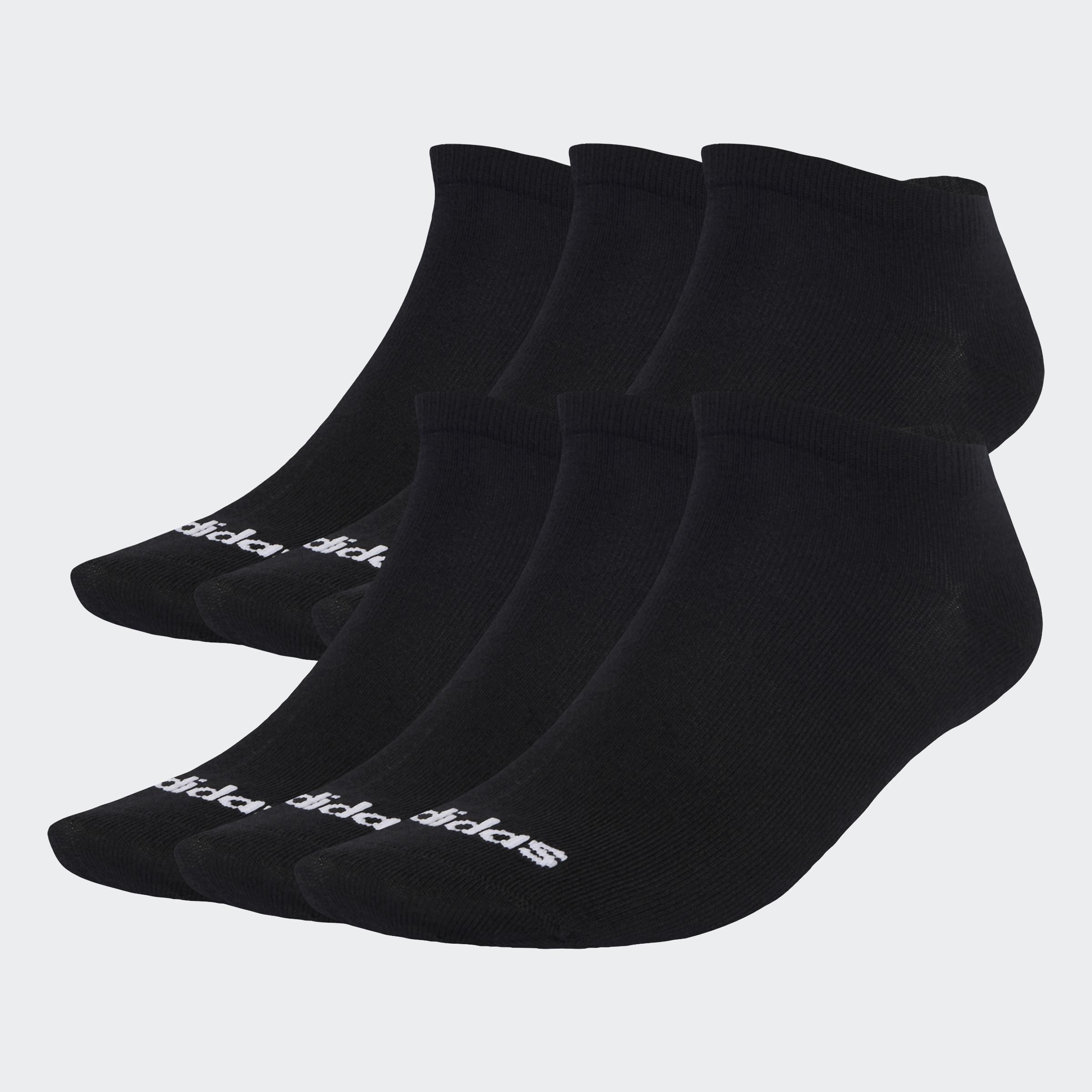 Unisex Thin Linear Ballerina Socks 6 Pairs, Black