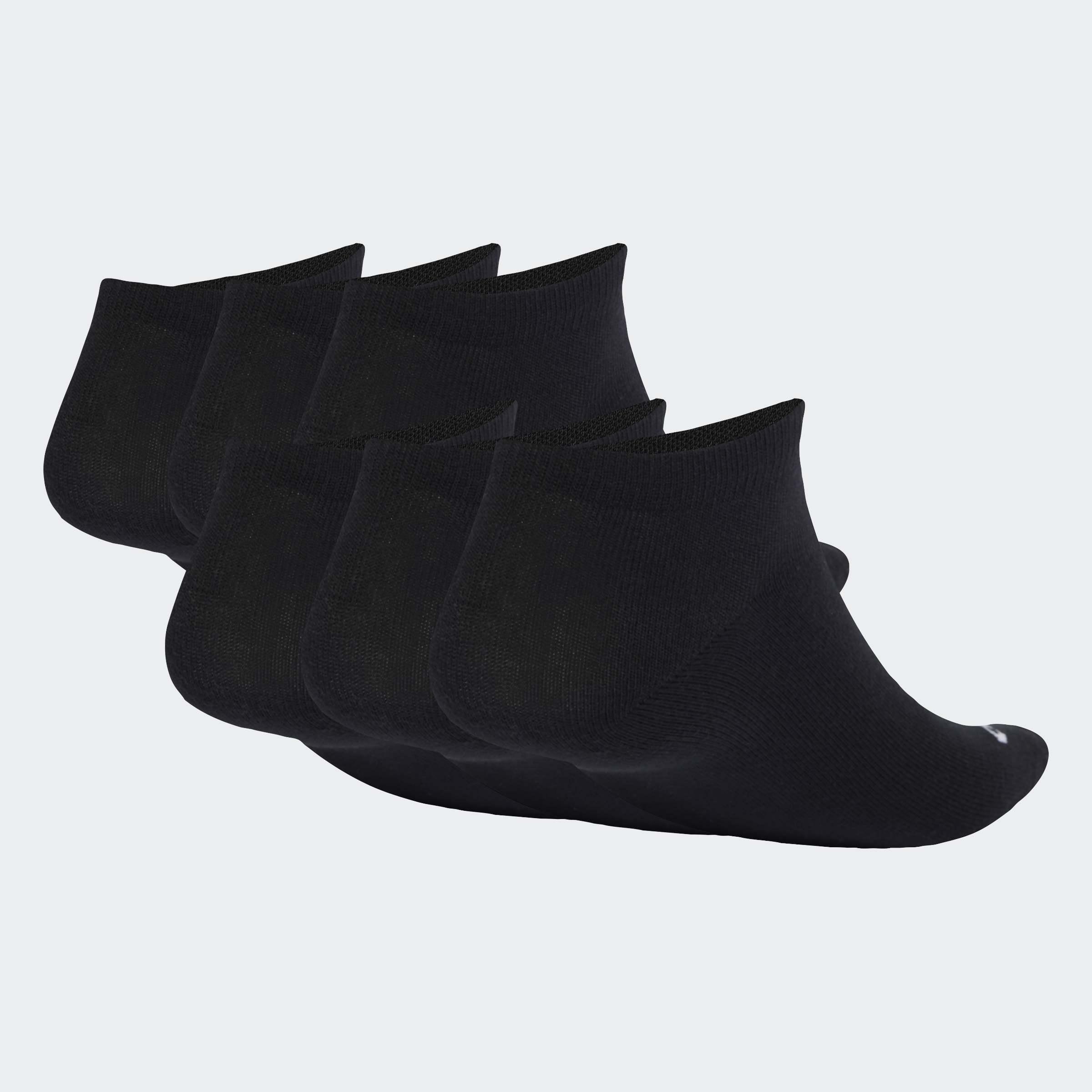 Unisex Thin Linear Ballerina Socks 6 Pairs, Black