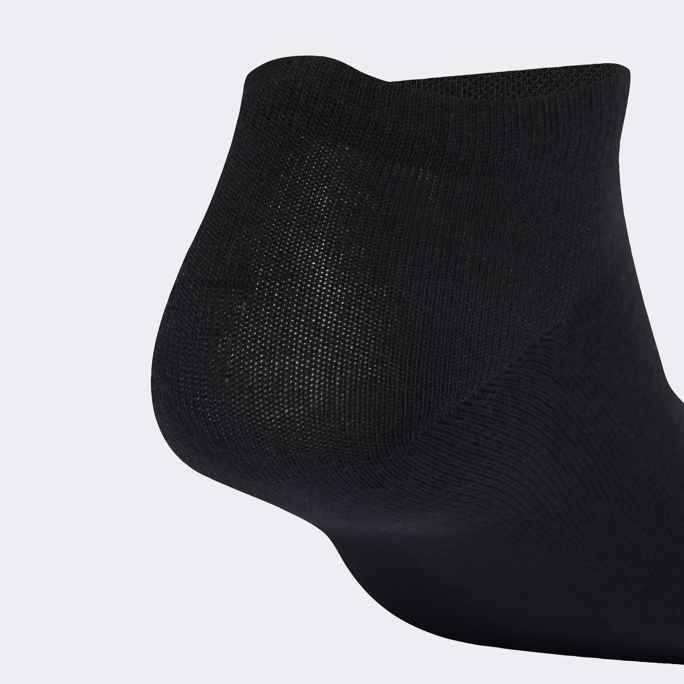 Unisex Thin Linear Ballerina Socks 6 Pairs, Black, A701_ONE, large image number 3