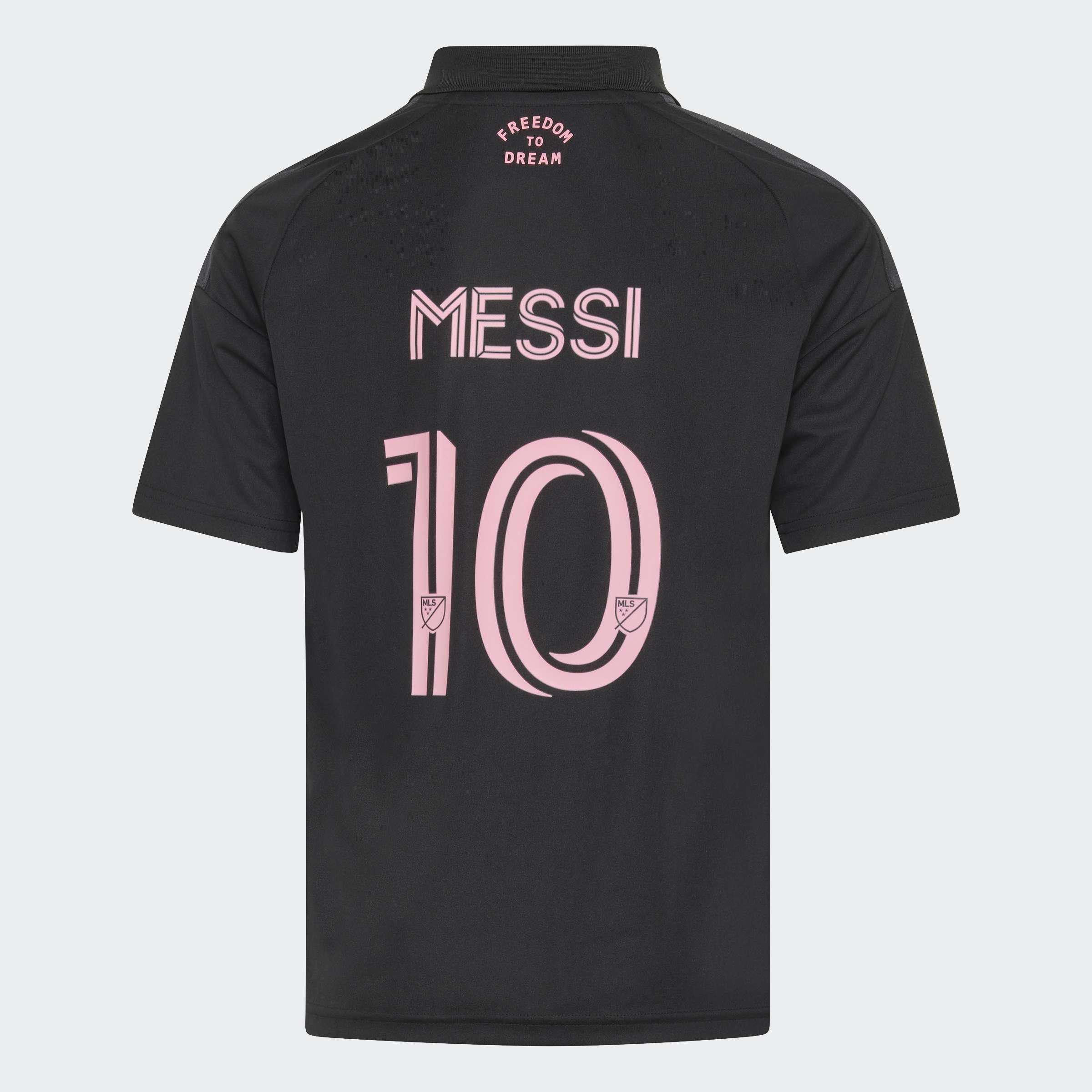 Kids Unisex Inter Miami CF Away Jersey Kids Messi, Black, A701_ONE, large image number 1