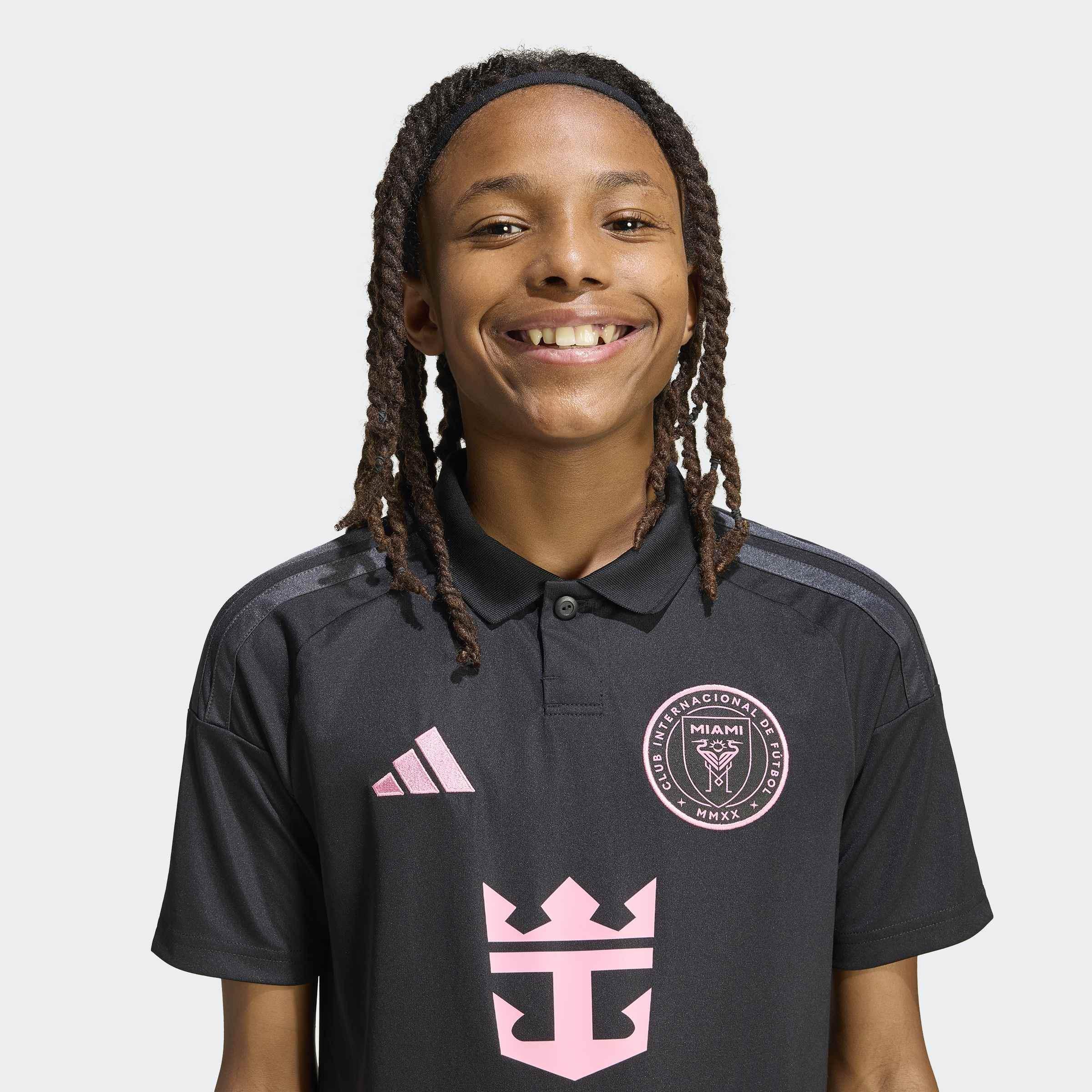 Kids Unisex Inter Miami CF Away Jersey Kids Messi, Black, A701_ONE, large image number 6