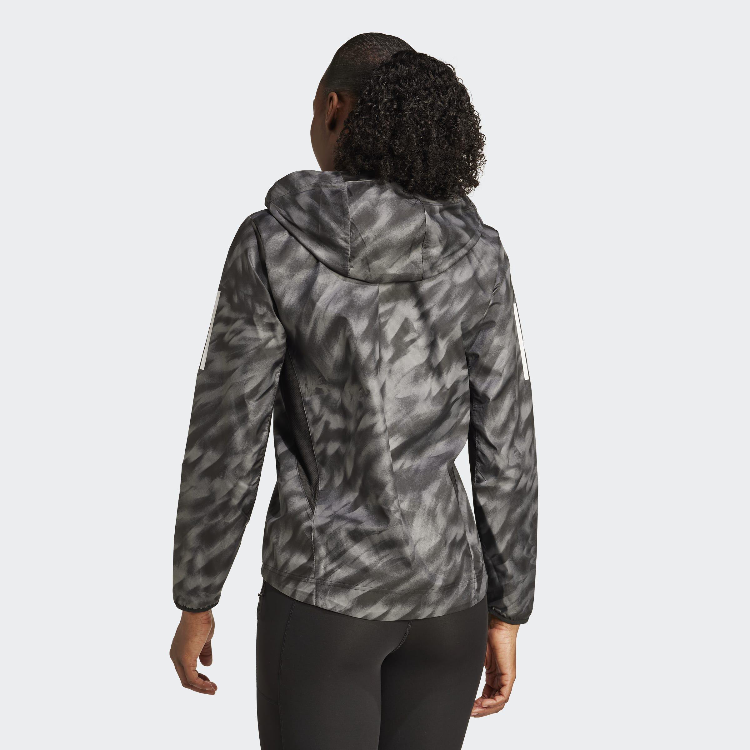 Own The Run Allover Print Jacket, Grey, A701_ONE, medium