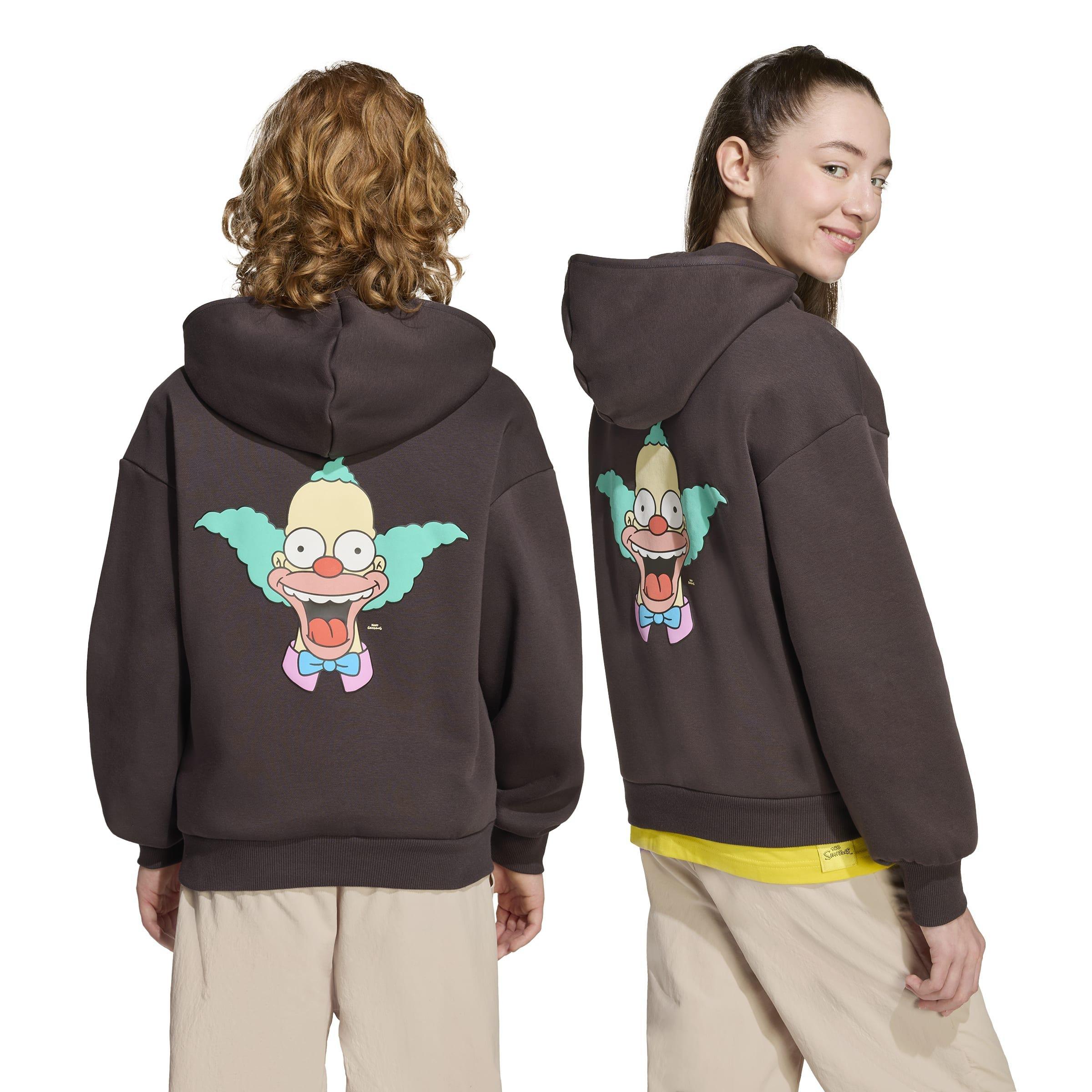 Kids Unisex adidas The Simpsons Hooded Sweat, Brown, A701_ONE, large image number 1