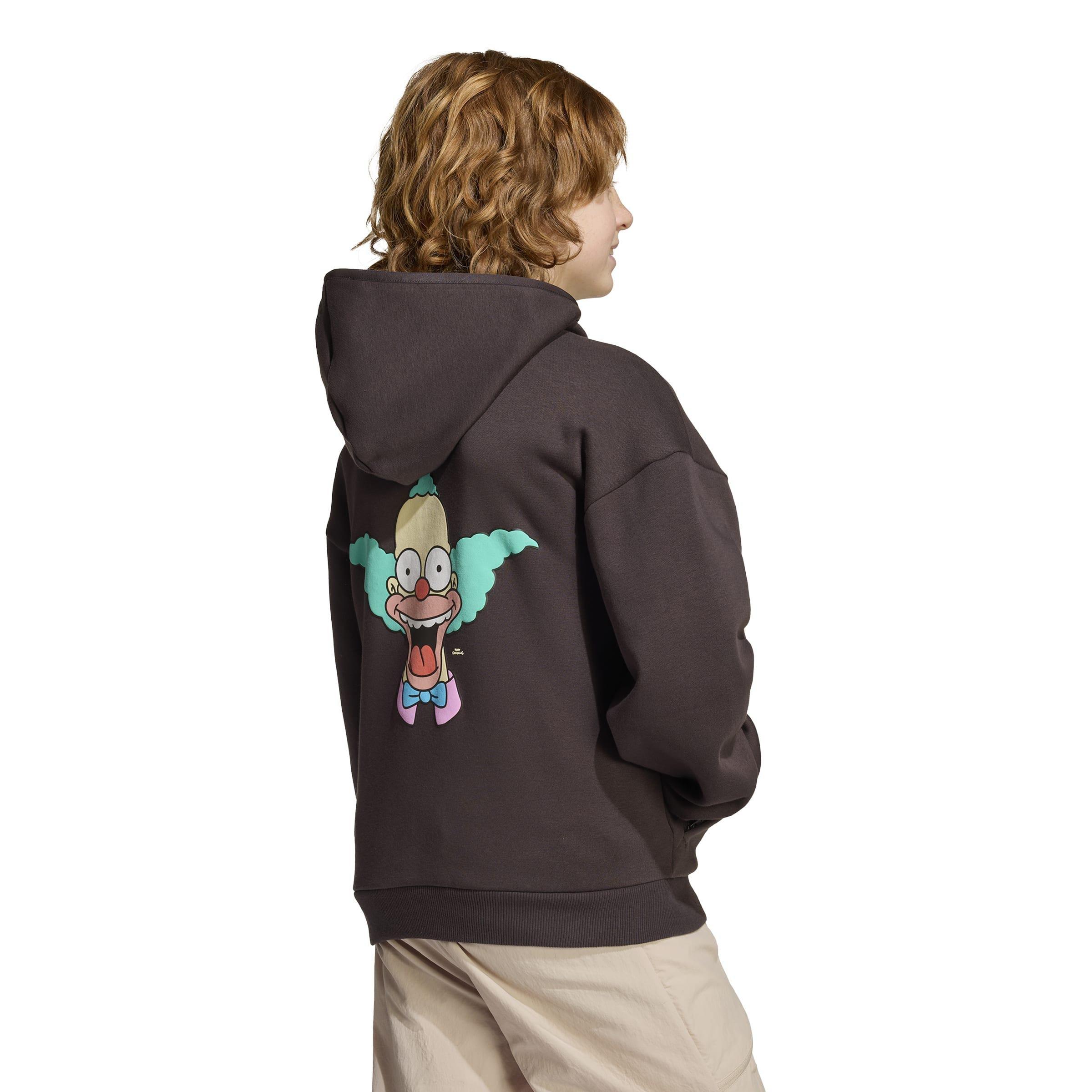Kids Unisex adidas The Simpsons Hooded Sweat, Brown, A701_ONE, large image number 2