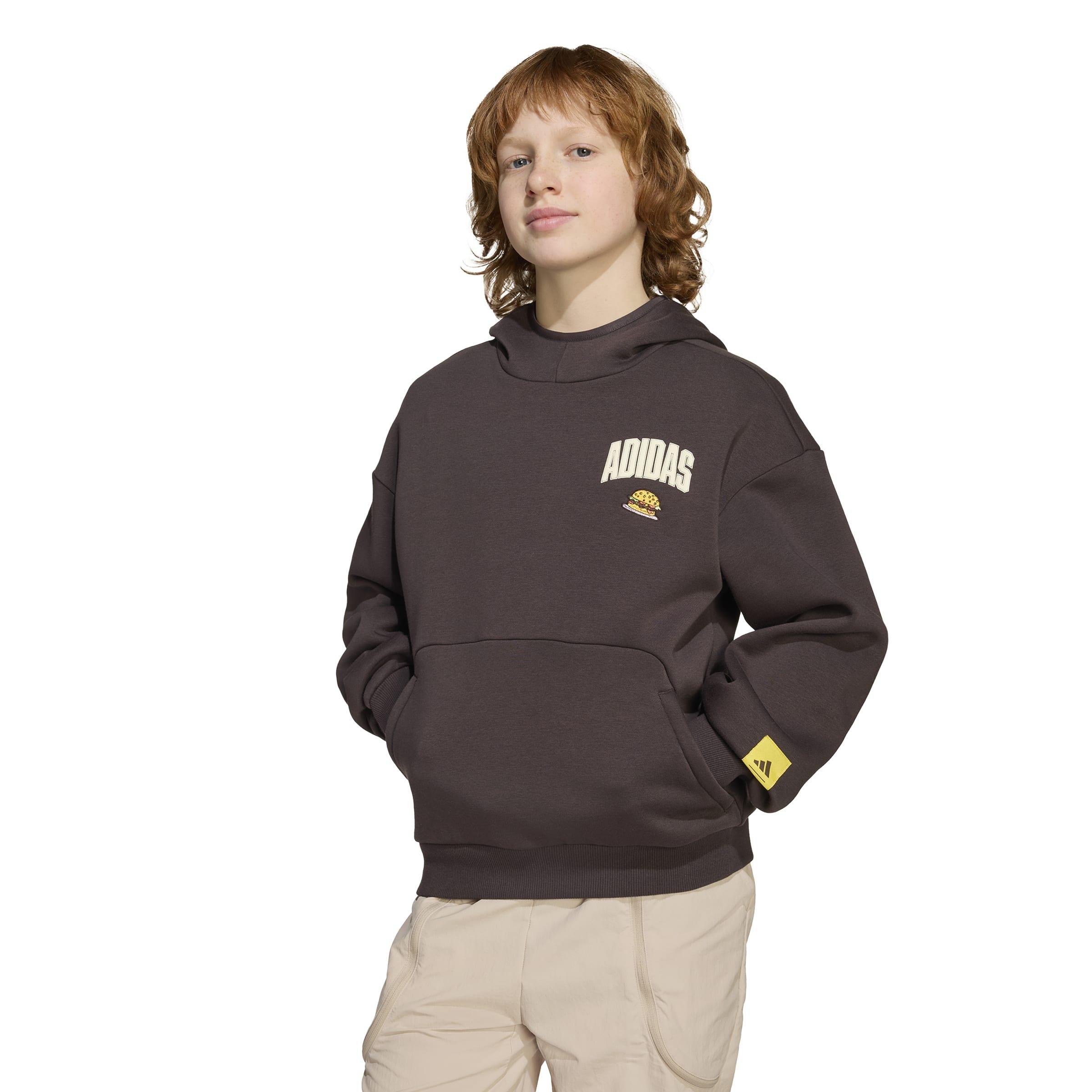 Kids Unisex adidas The Simpsons Hooded Sweat, Brown, A701_ONE, large image number 5