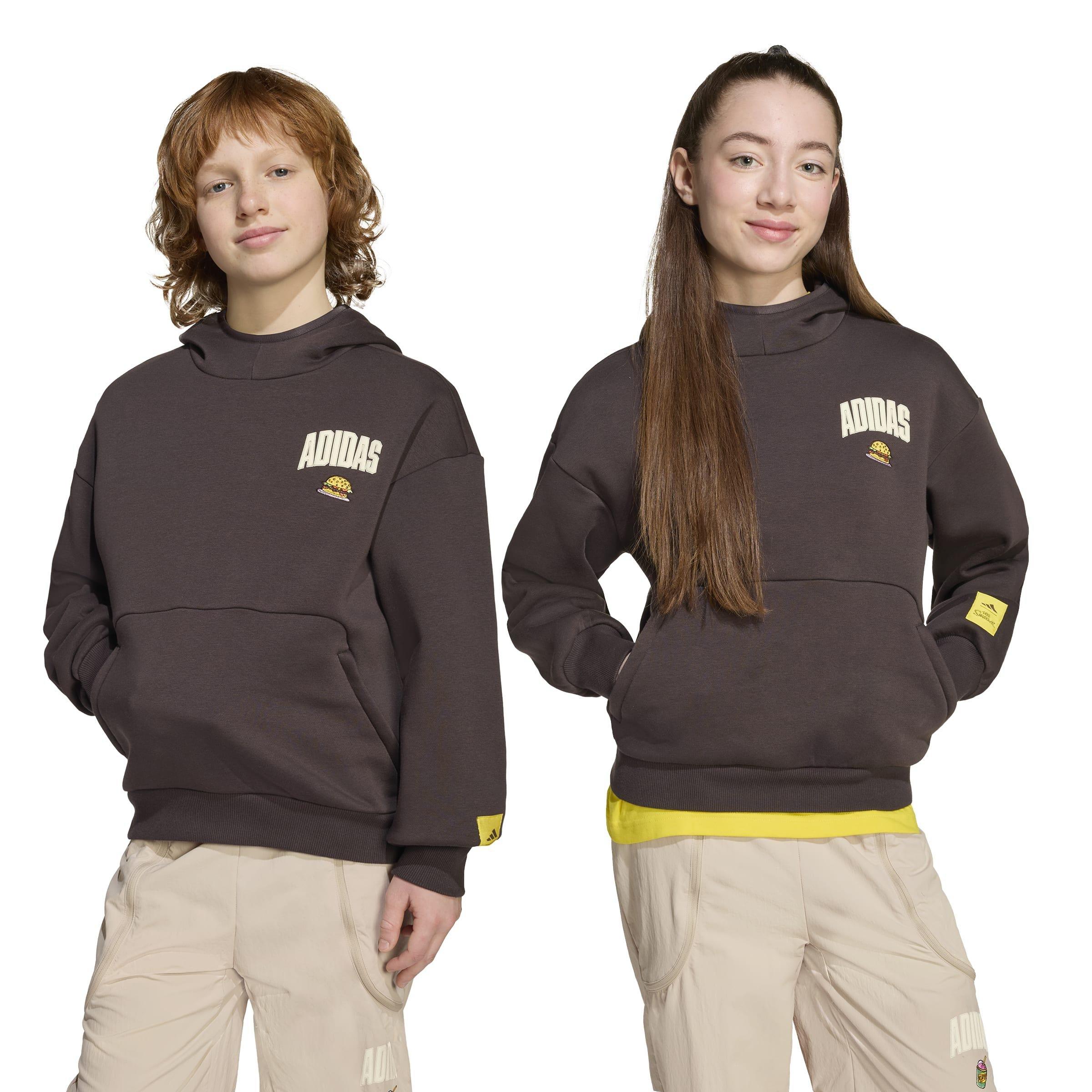 Kids Unisex adidas The Simpsons Hooded Sweat, Brown, A701_ONE, large image number 6