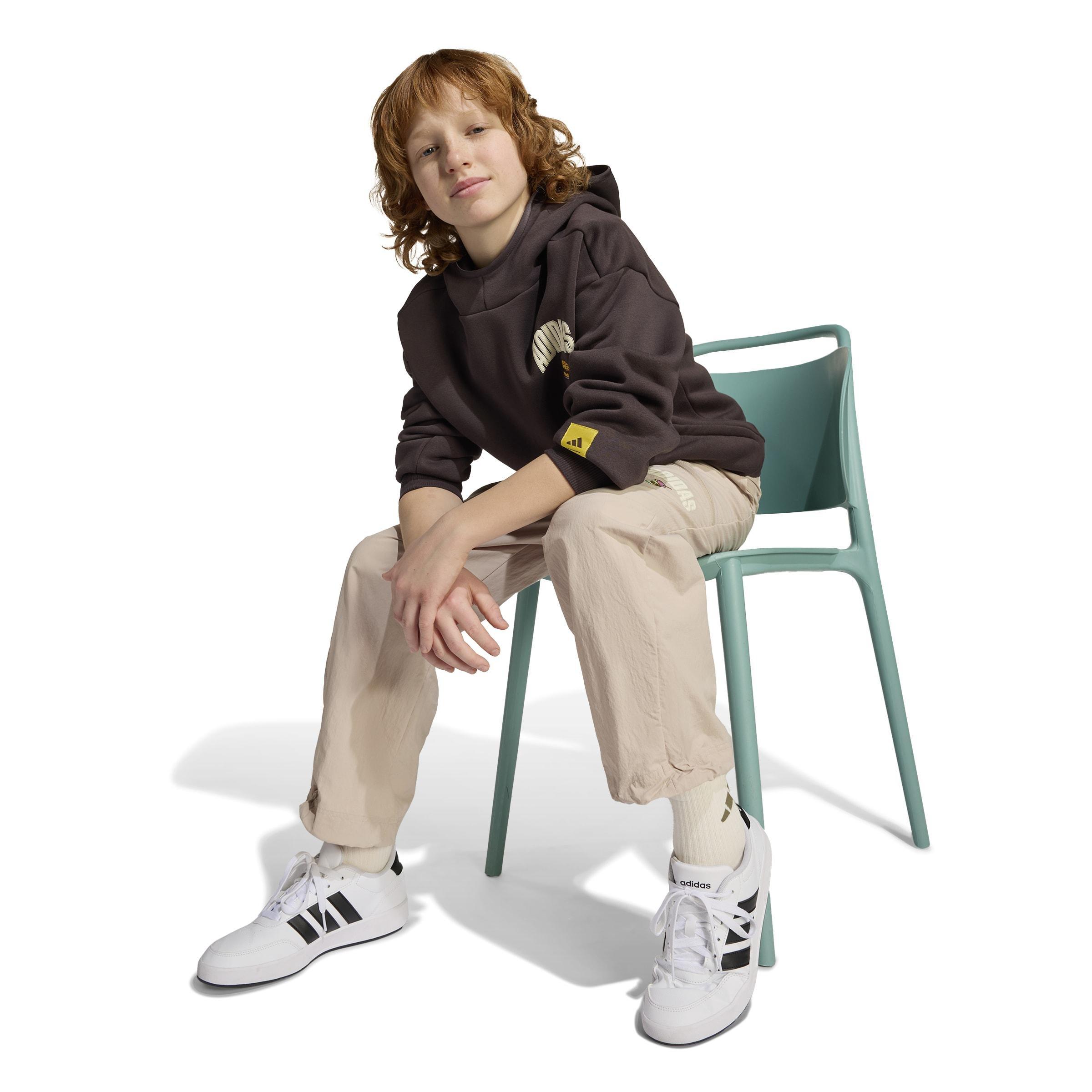 Kids Unisex adidas The Simpsons Hooded Sweat, Brown, A701_ONE, large image number 7