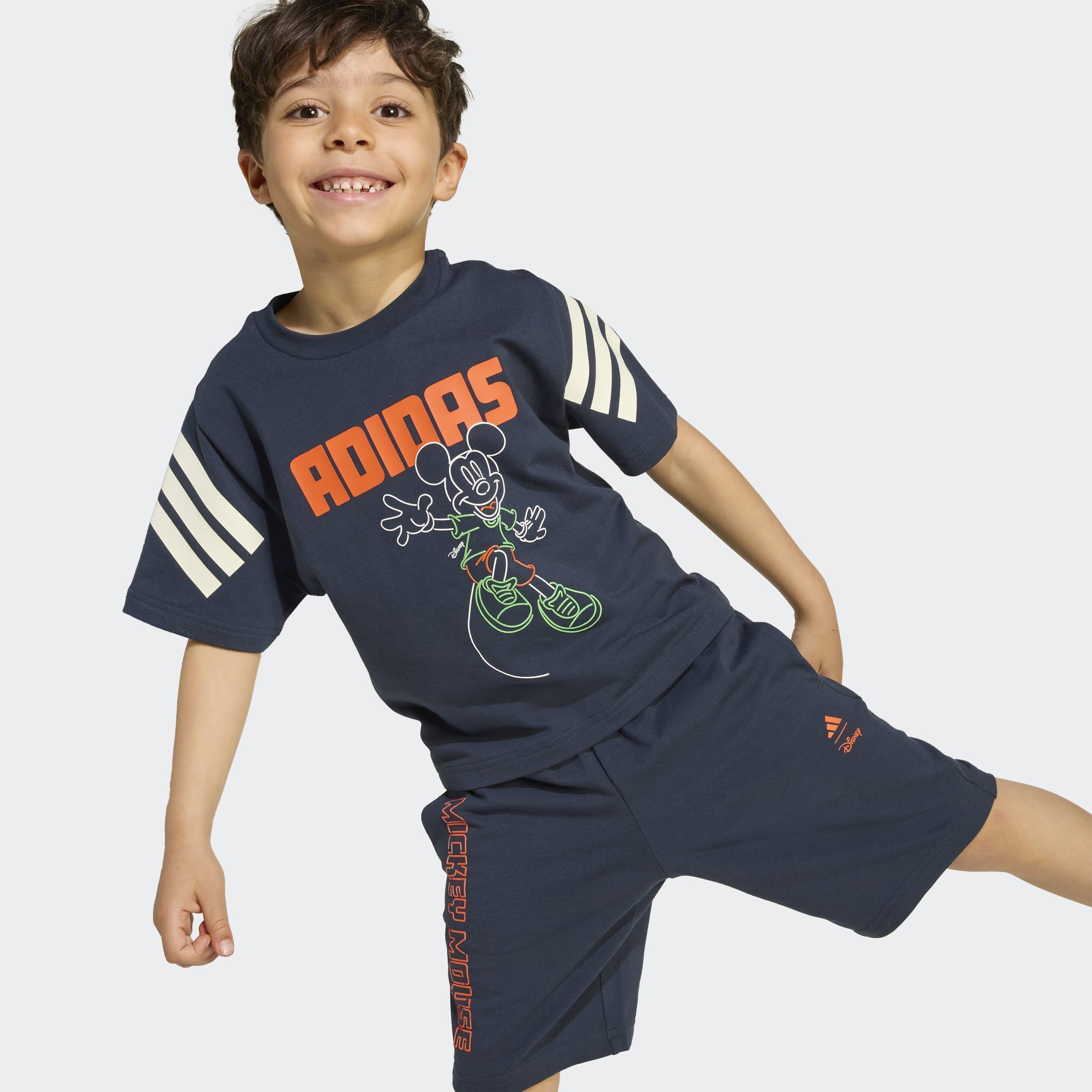 Kids Unisex Disney Mickey Mouse T-Shirt Set, Blue, A701_ONE, large image number 2
