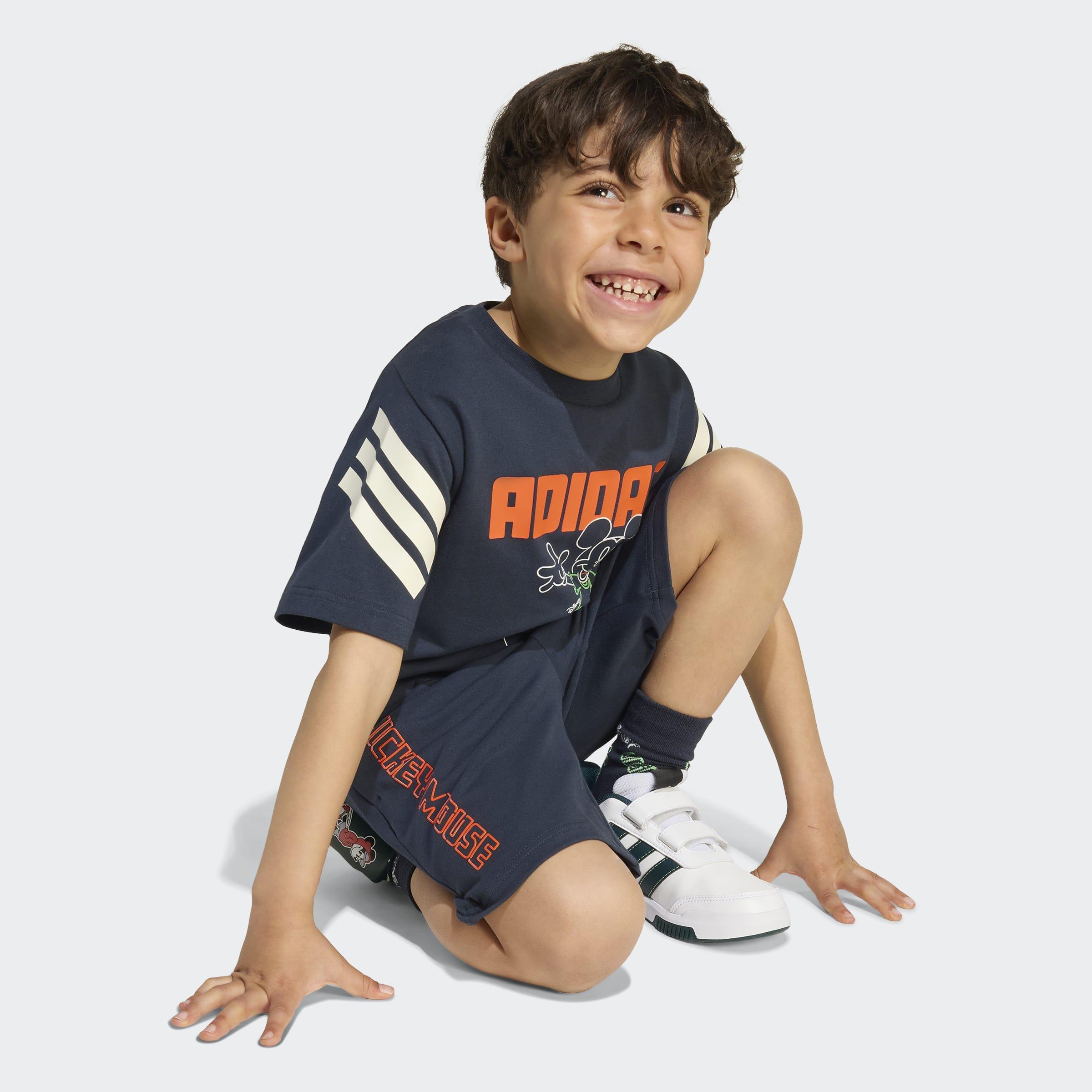 Kids Unisex Disney Mickey Mouse T-Shirt Set, Blue, A701_ONE, large image number 3