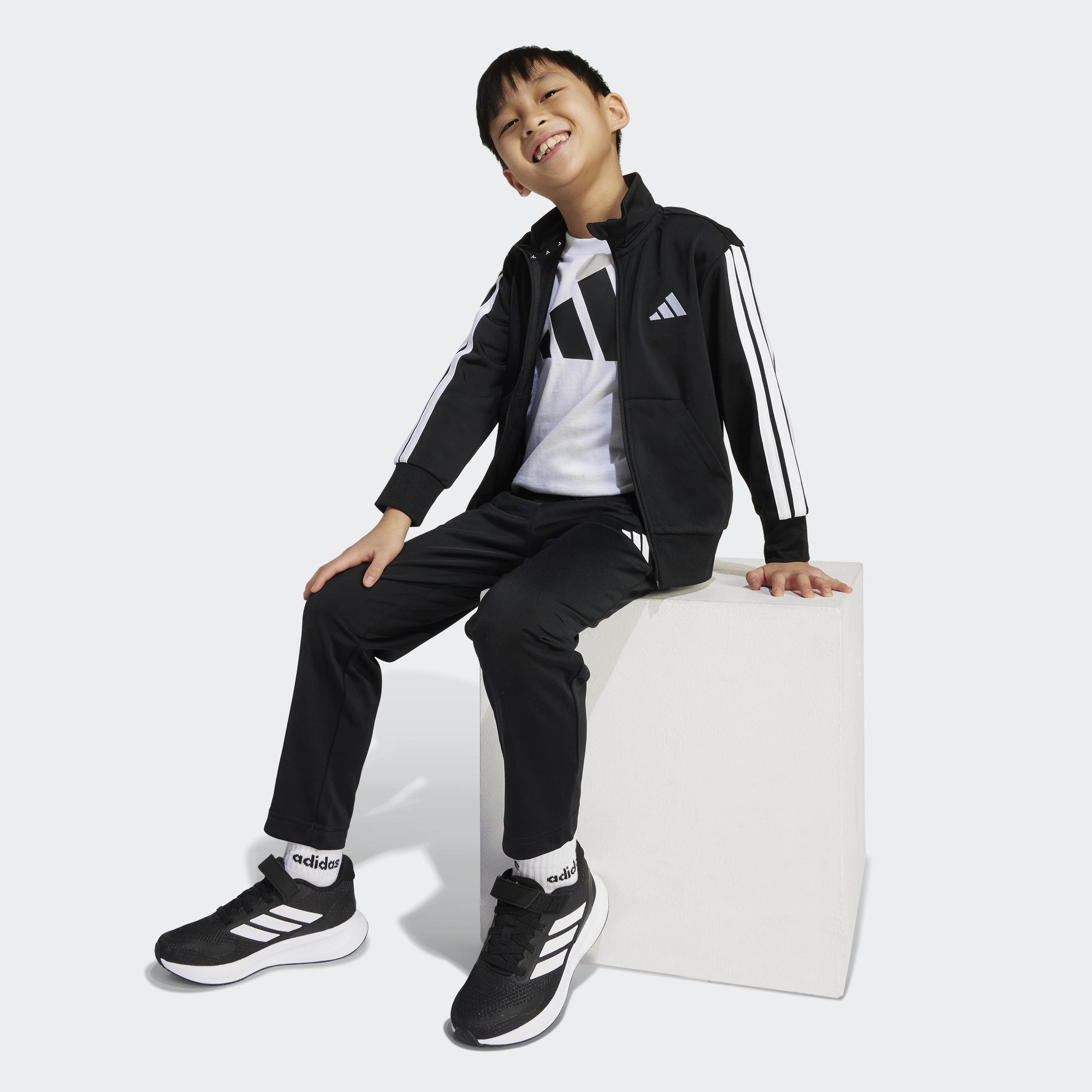 Kids Unisex Essentials Climacool Track Suit, Black, A701_ONE, large image number 6