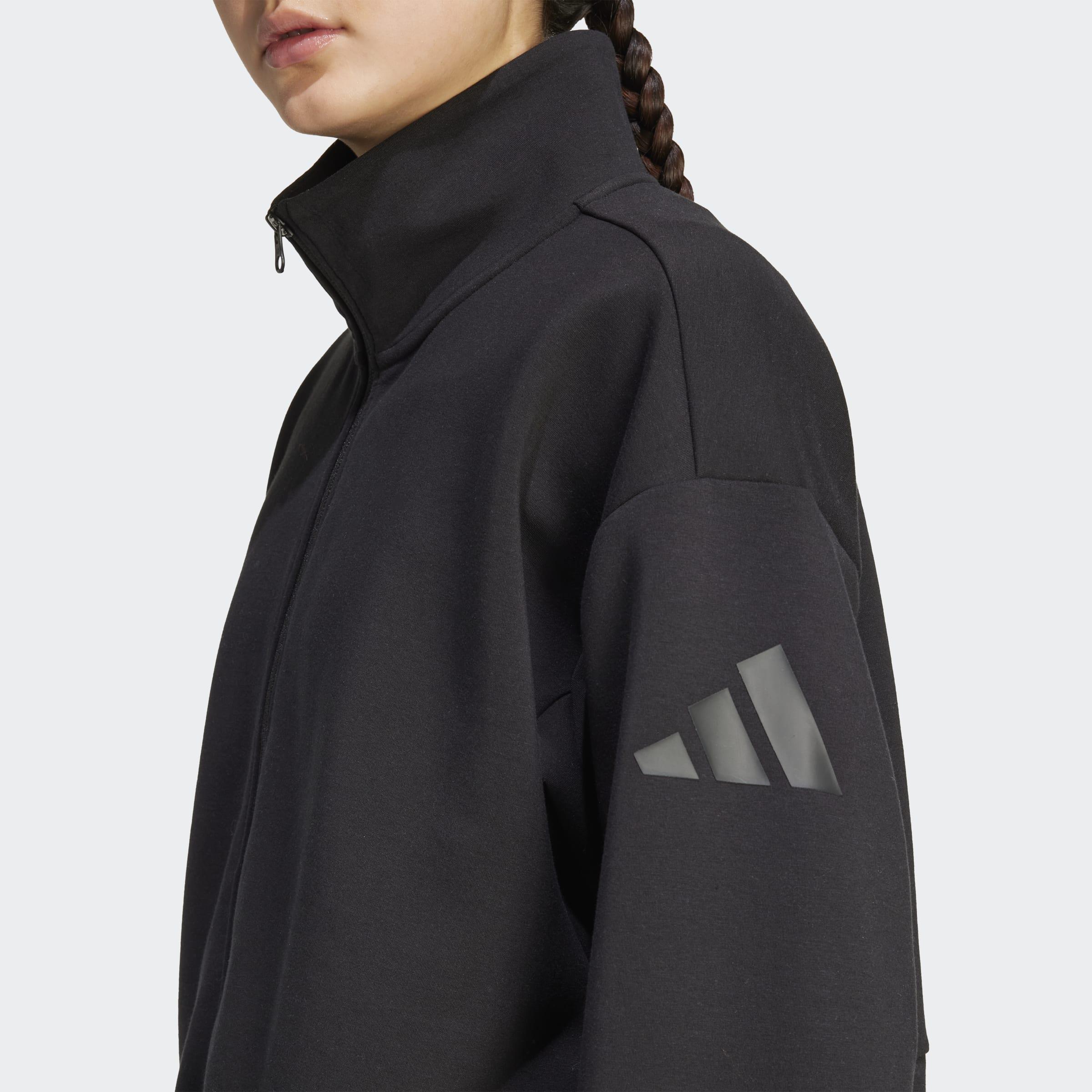 Soft Lux Loose Full-Zip, Black, A701_ONE, large image number 3
