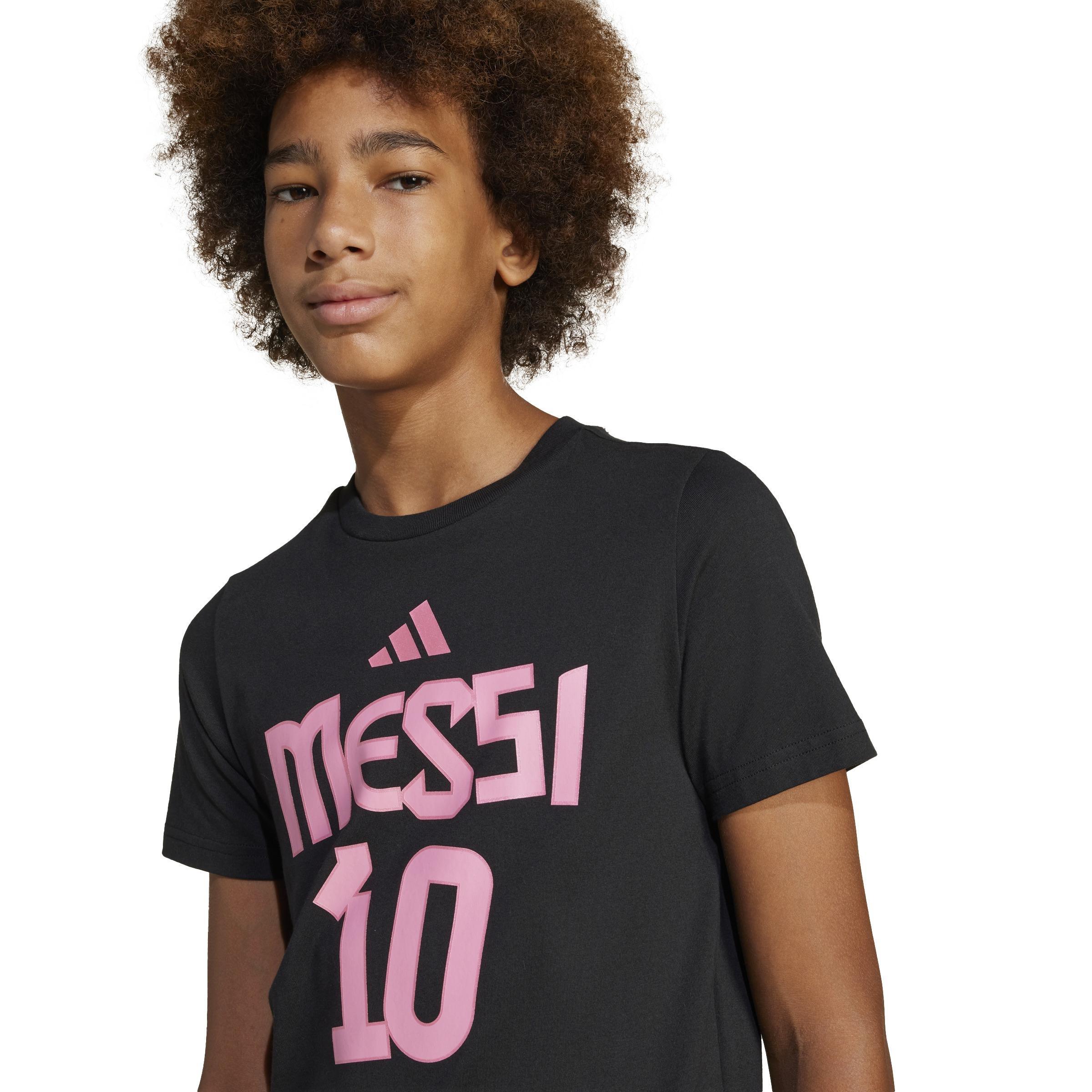 Kids Messi Name and Number Graphic Tee, Black, , large image number 2
