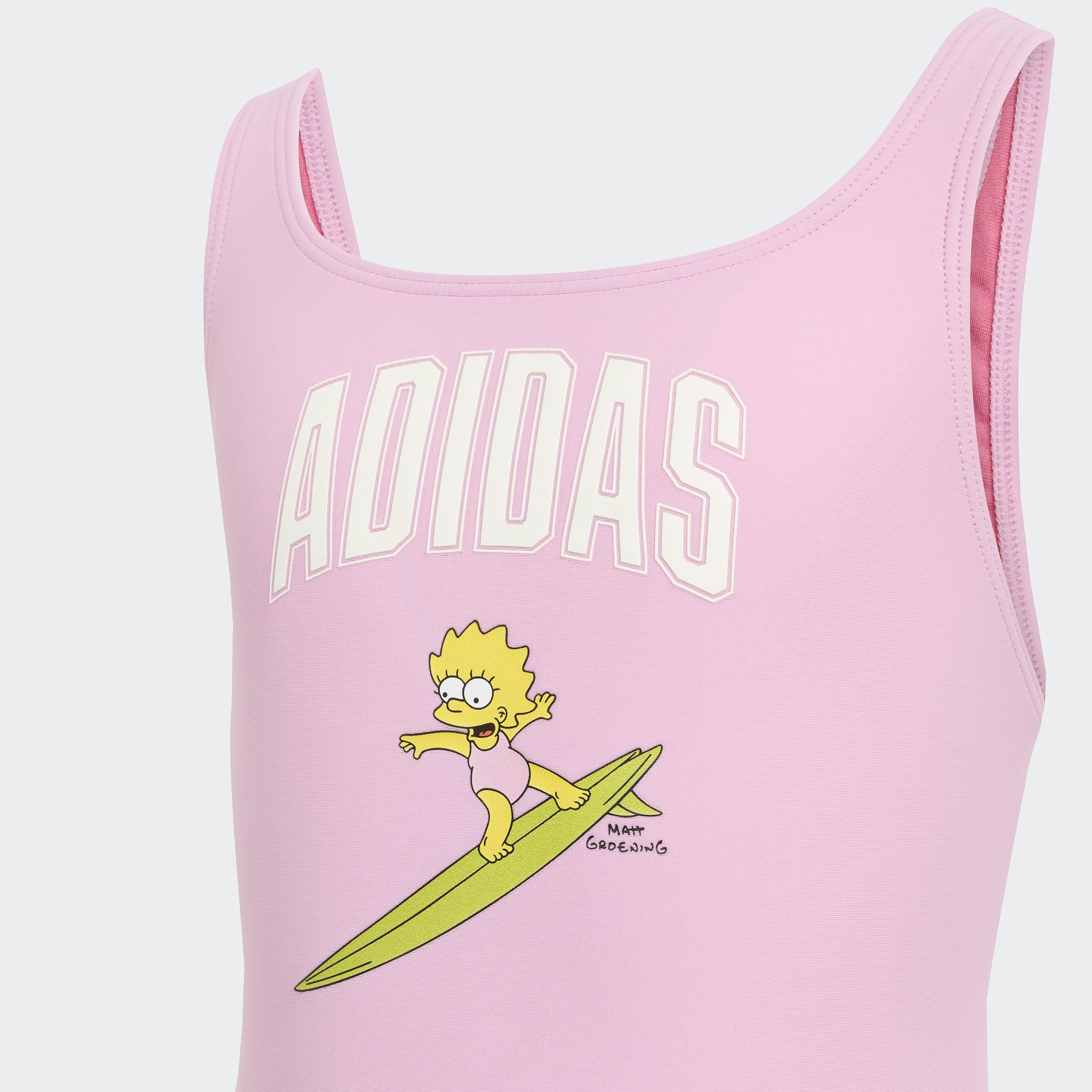 Kids adidas The Simpsons V-back Swimsuit, Pink, , large image number 3