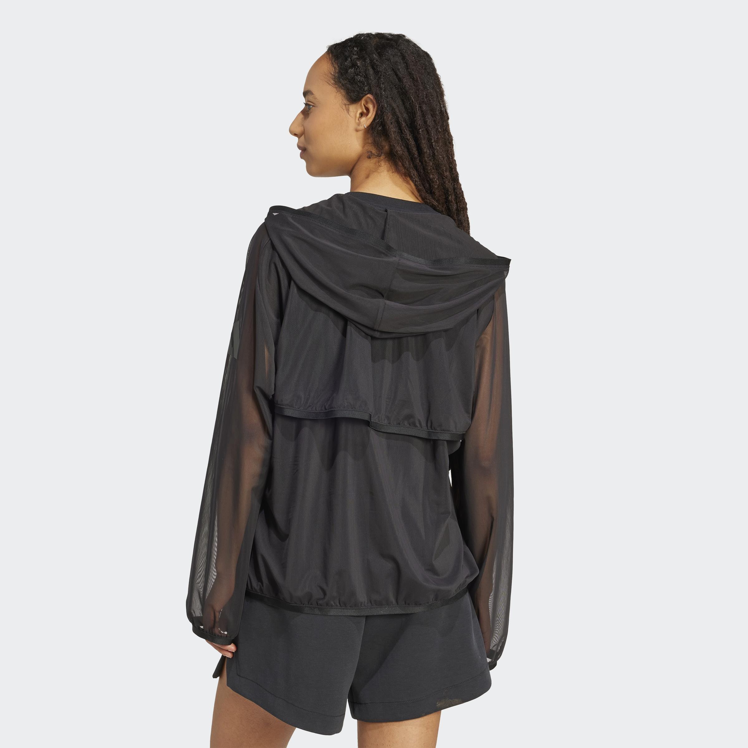 Soft Lux Mesh Full-Zip Hoodie, Black