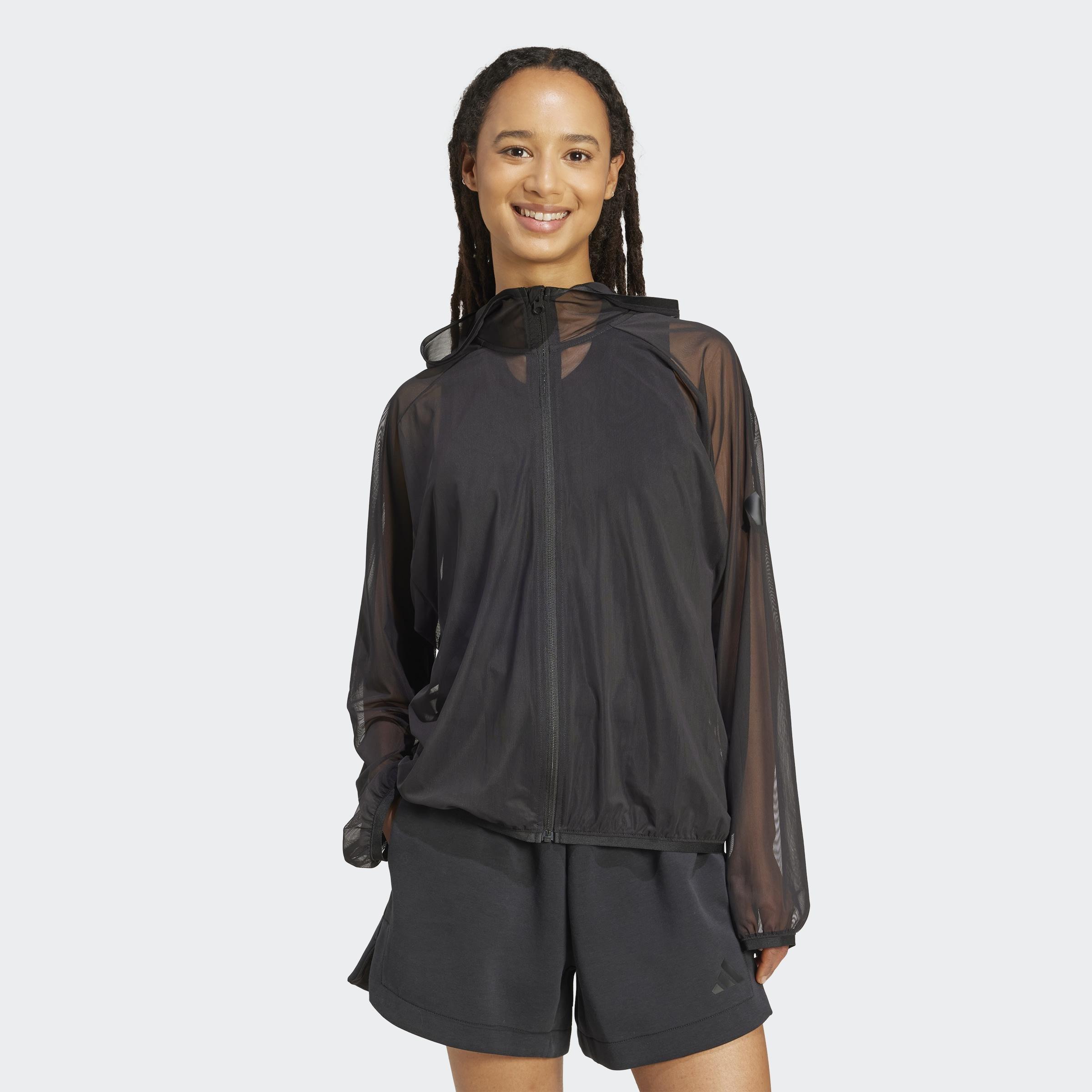 Soft Lux Mesh Full-Zip Hoodie, Black, A701_ONE, large image number 5