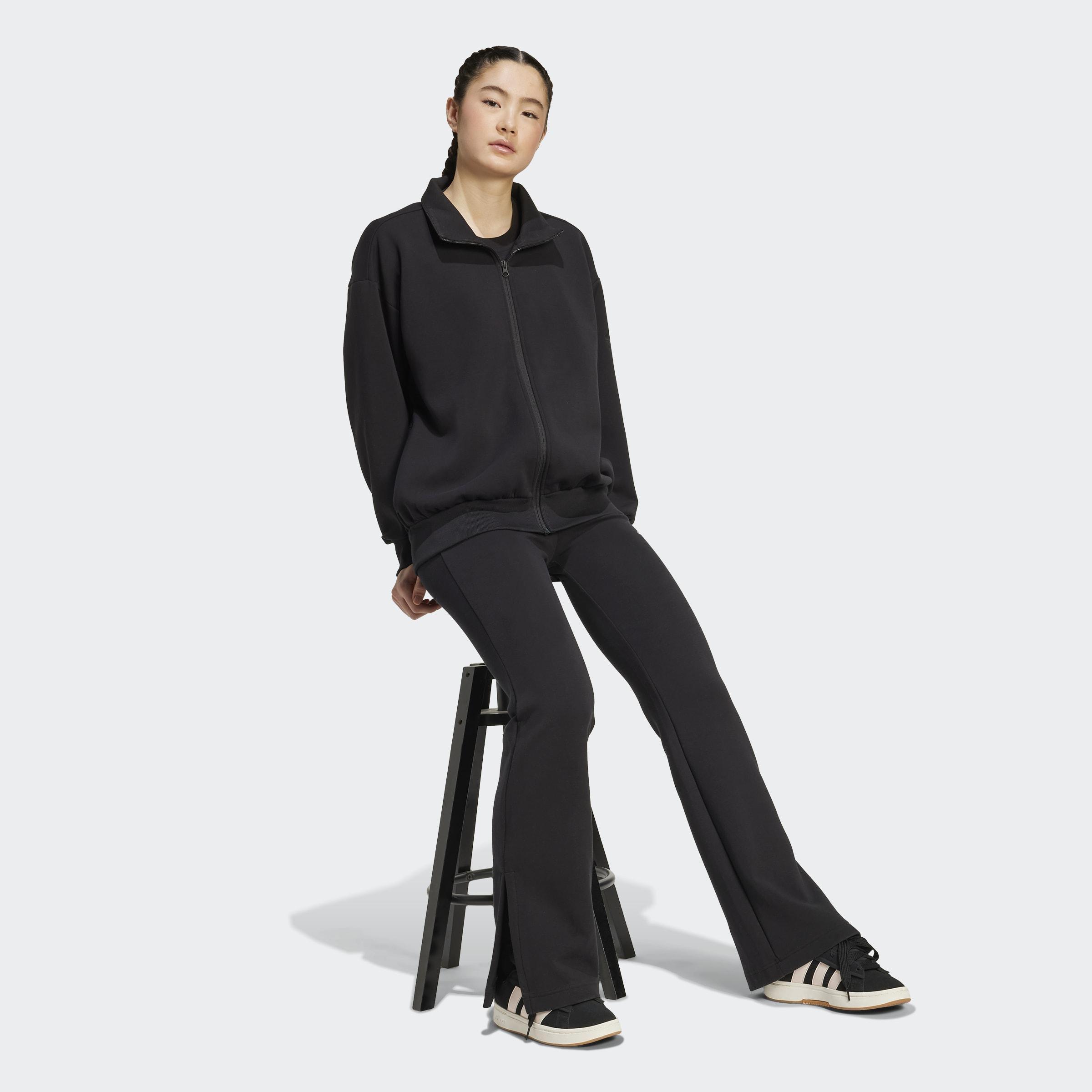 Soft Lux Flared Tracksuit Bottoms, Black, A701_ONE, large image number 5