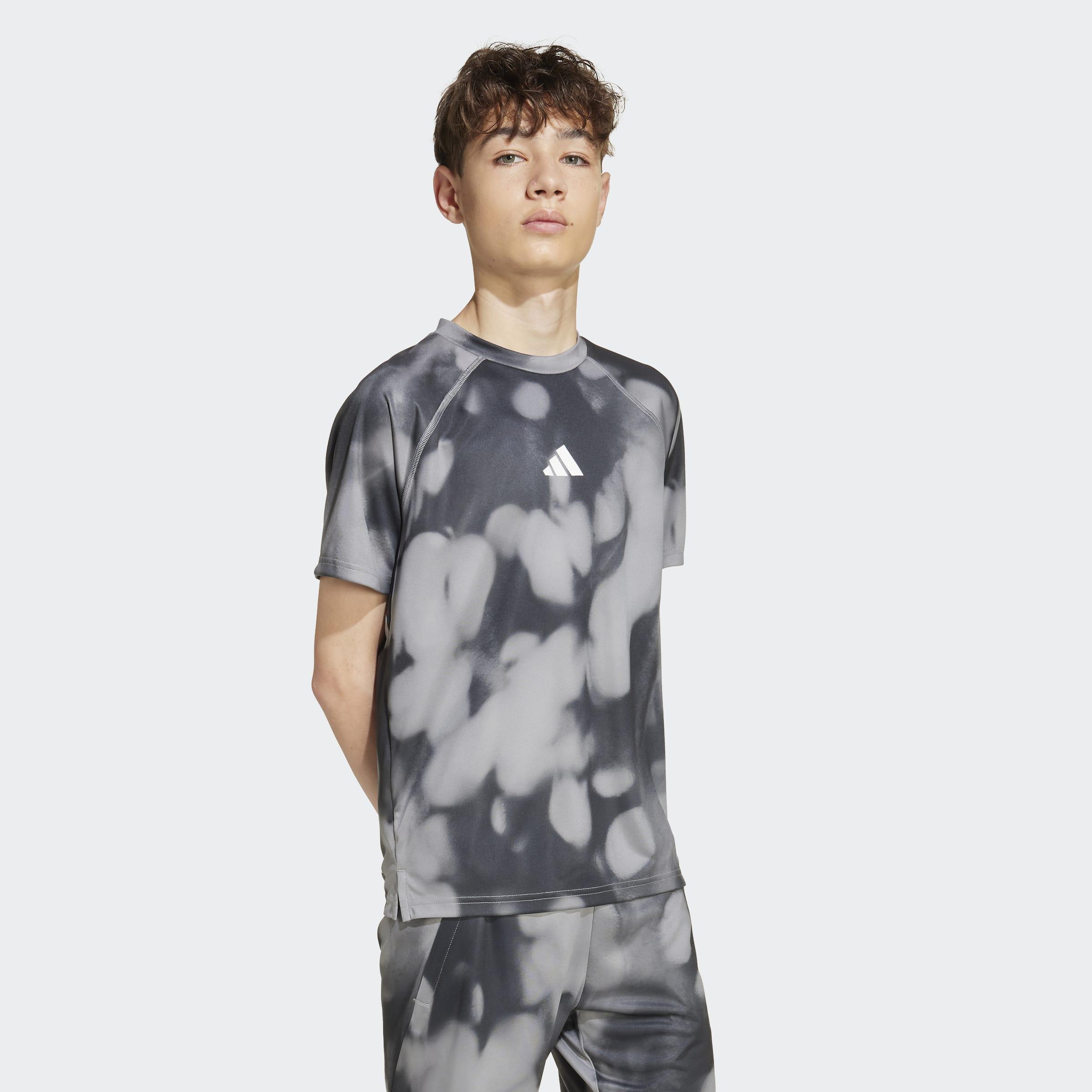 Kids Training T-Shirt With Allover Graphic, Grey, A701_ONE, large image number 5