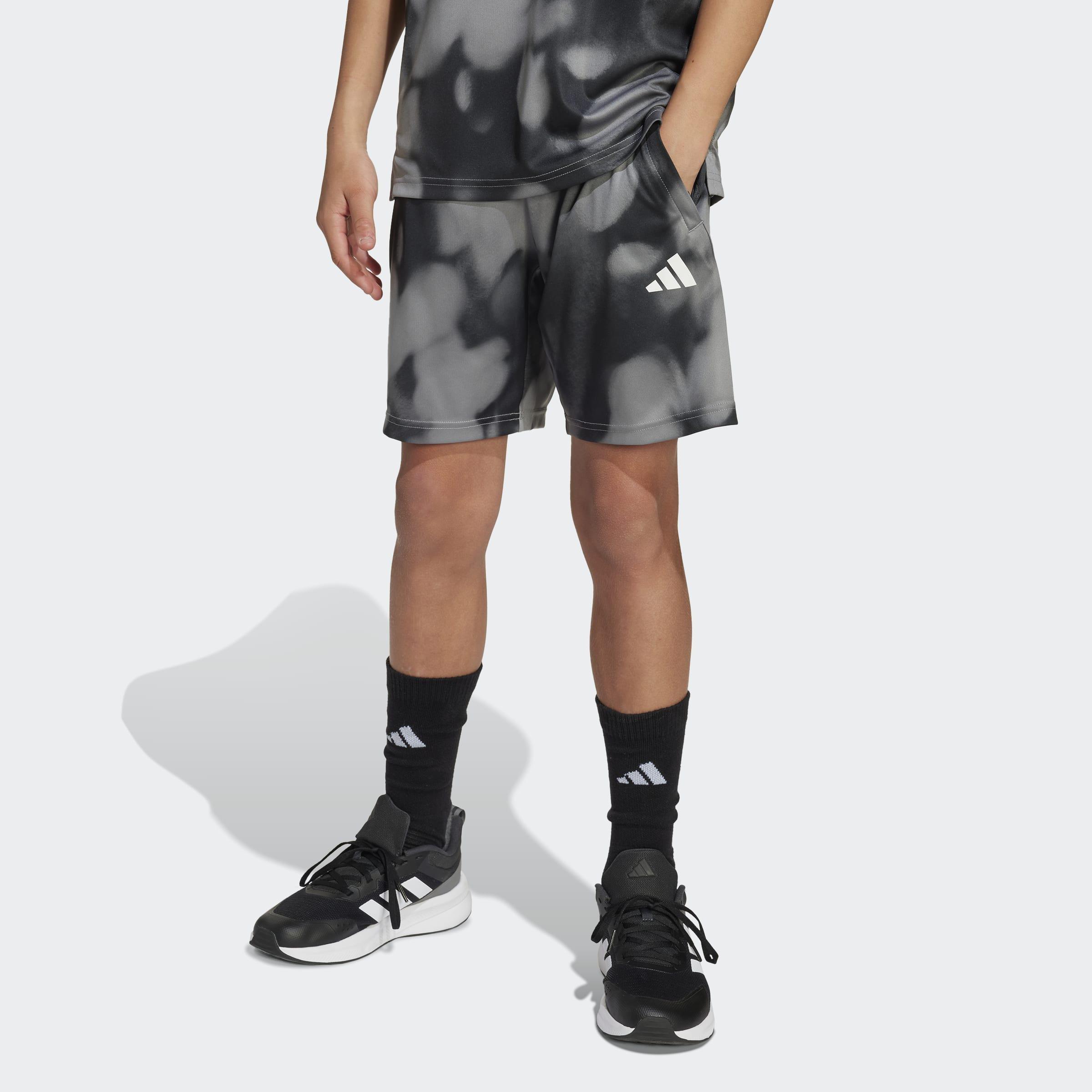 Kids Training Allover Graphic Shorts, Grey, A701_ONE, large image number 4