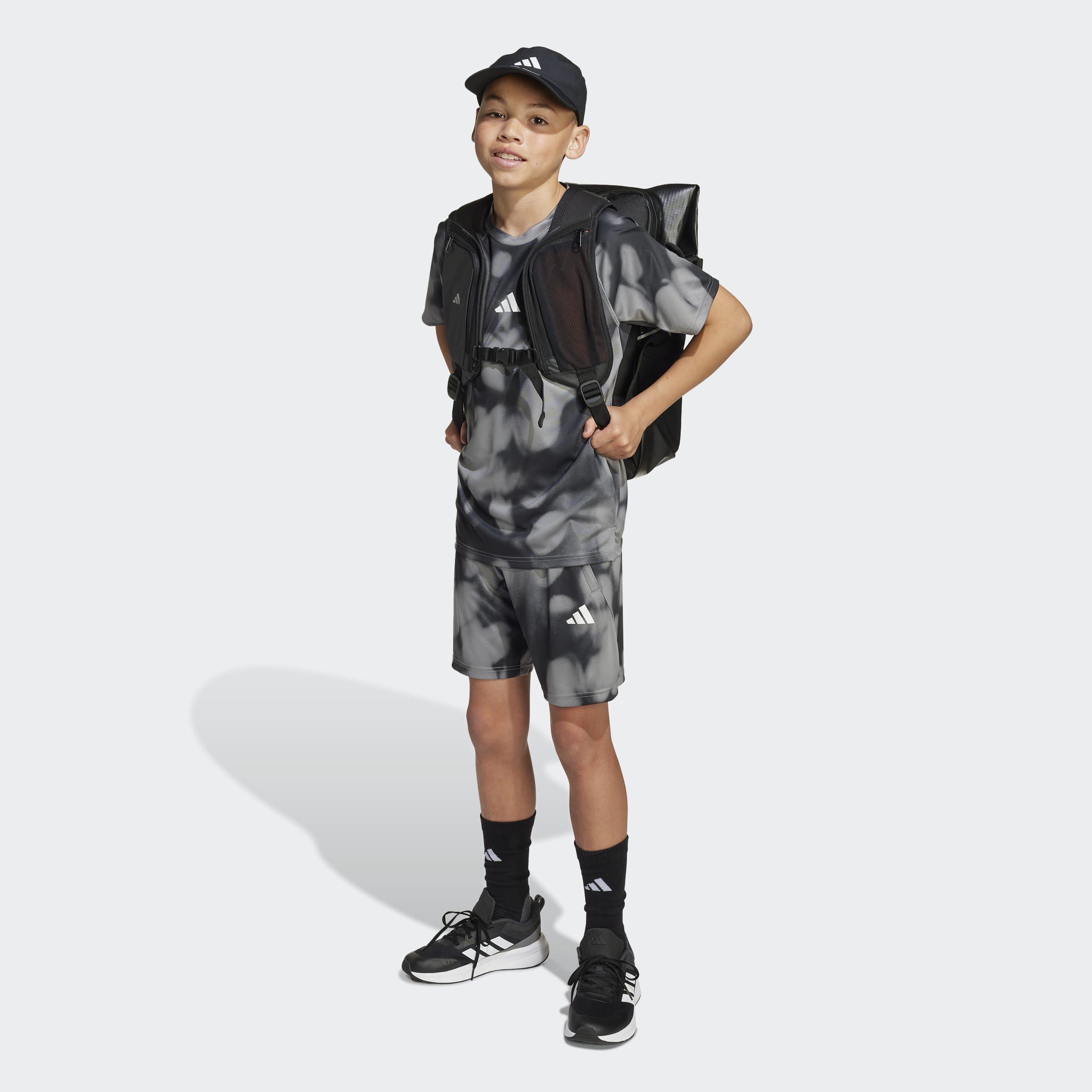 Kids Training Allover Graphic Shorts, Grey, A701_ONE, large image number 5