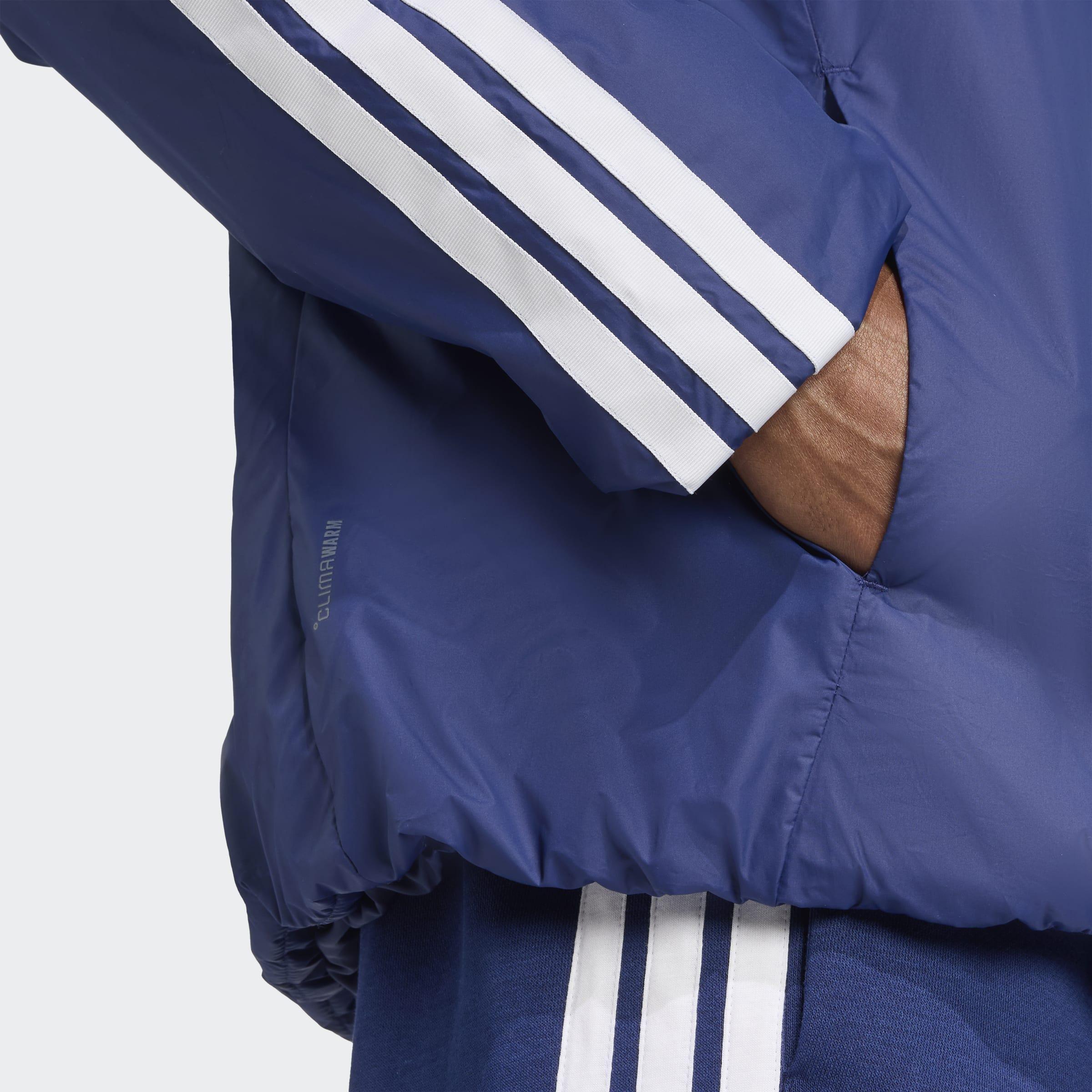 Essentials CLIMAWARM 3-Stripes Insulated Hooded Jacket, Blue, A701_ONE, large image number 2