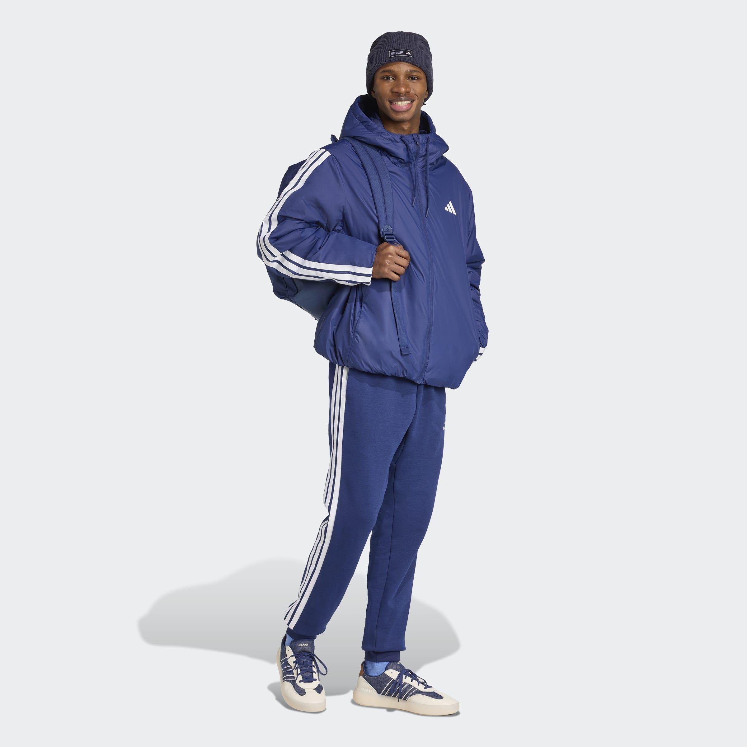 Essentials CLIMAWARM 3-Stripes Insulated Hooded Jacket, Blue, A701_ONE, large image number 5
