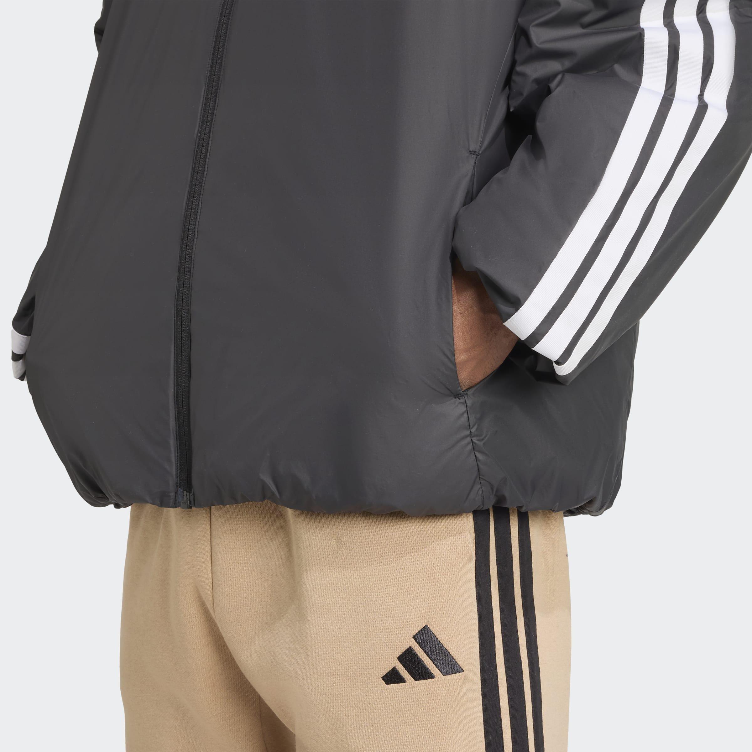 Essentials CLIMAWARM 3-Stripes Insulated Hooded Jacket, Black, A701_ONE, large image number 3