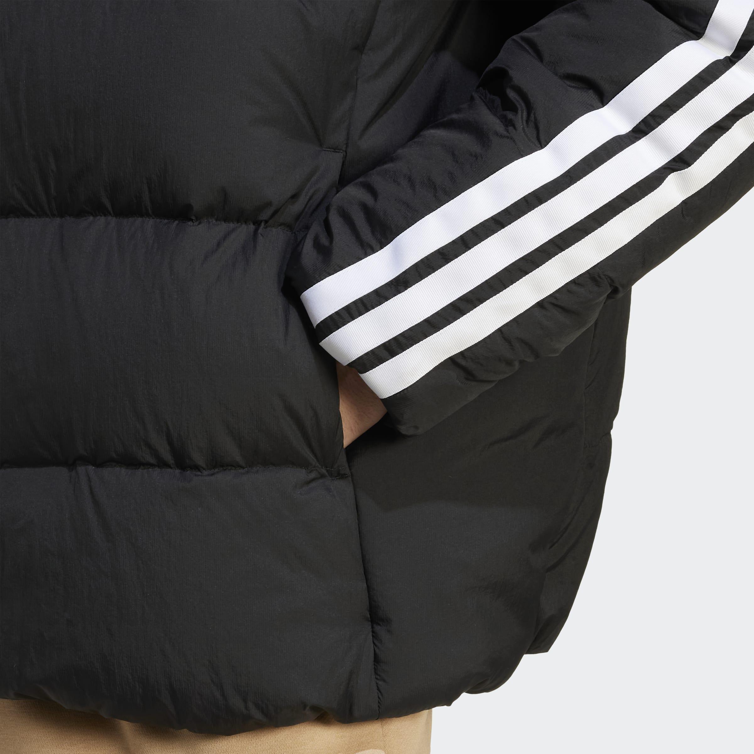 Essentials Climawarm 3-Stripes Puffer Down Hooded Jacket, Black, A701_ONE, large image number 2