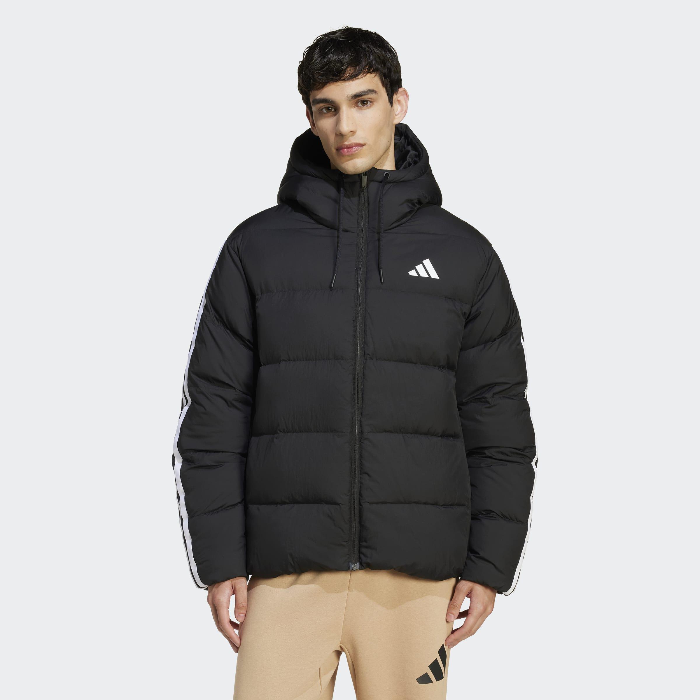 Essentials Climawarm 3-Stripes Puffer Down Hooded Jacket, Black, A701_ONE, large image number 5