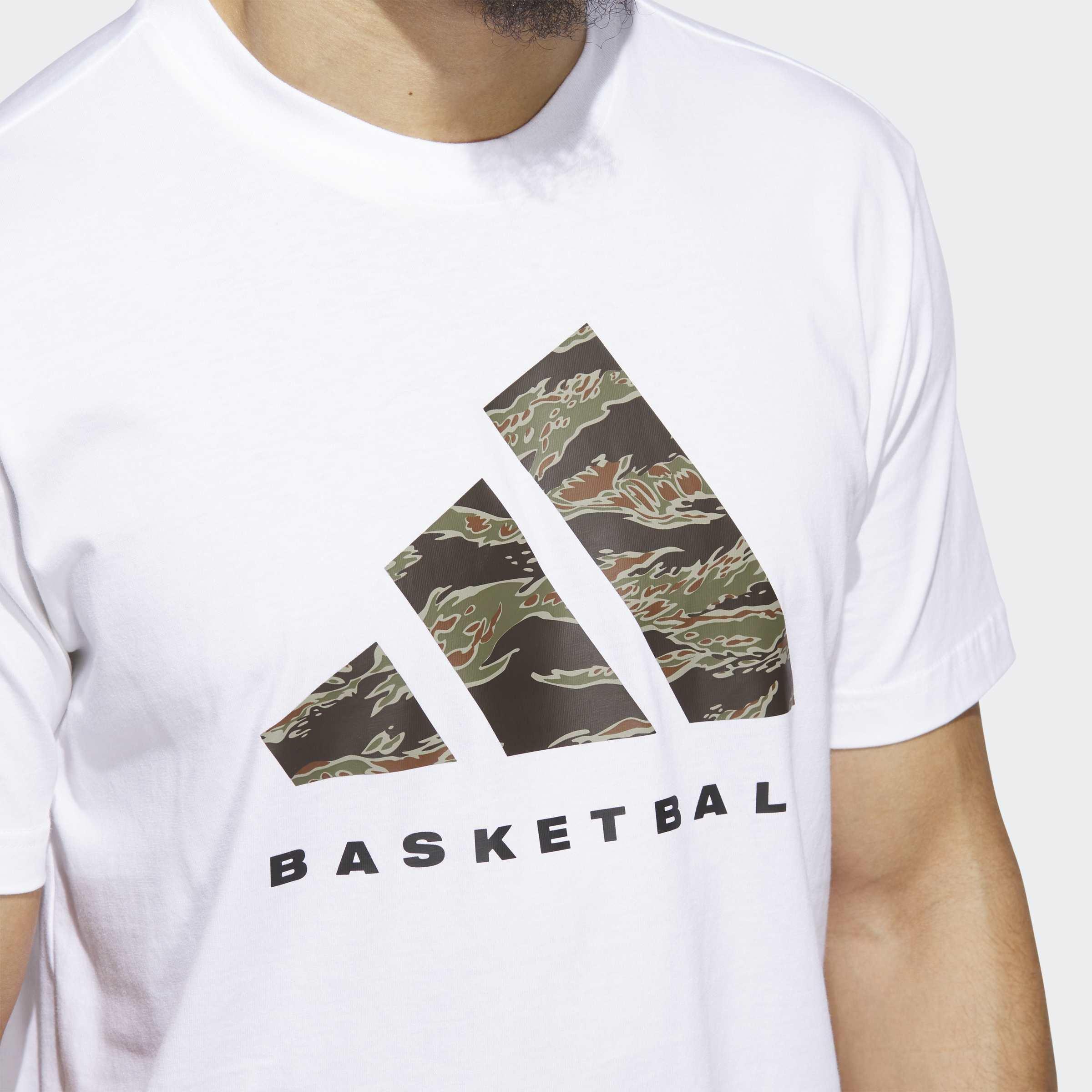 adidas Basketball Graphic T-Shirt, White, A701_ONE, large image number 3