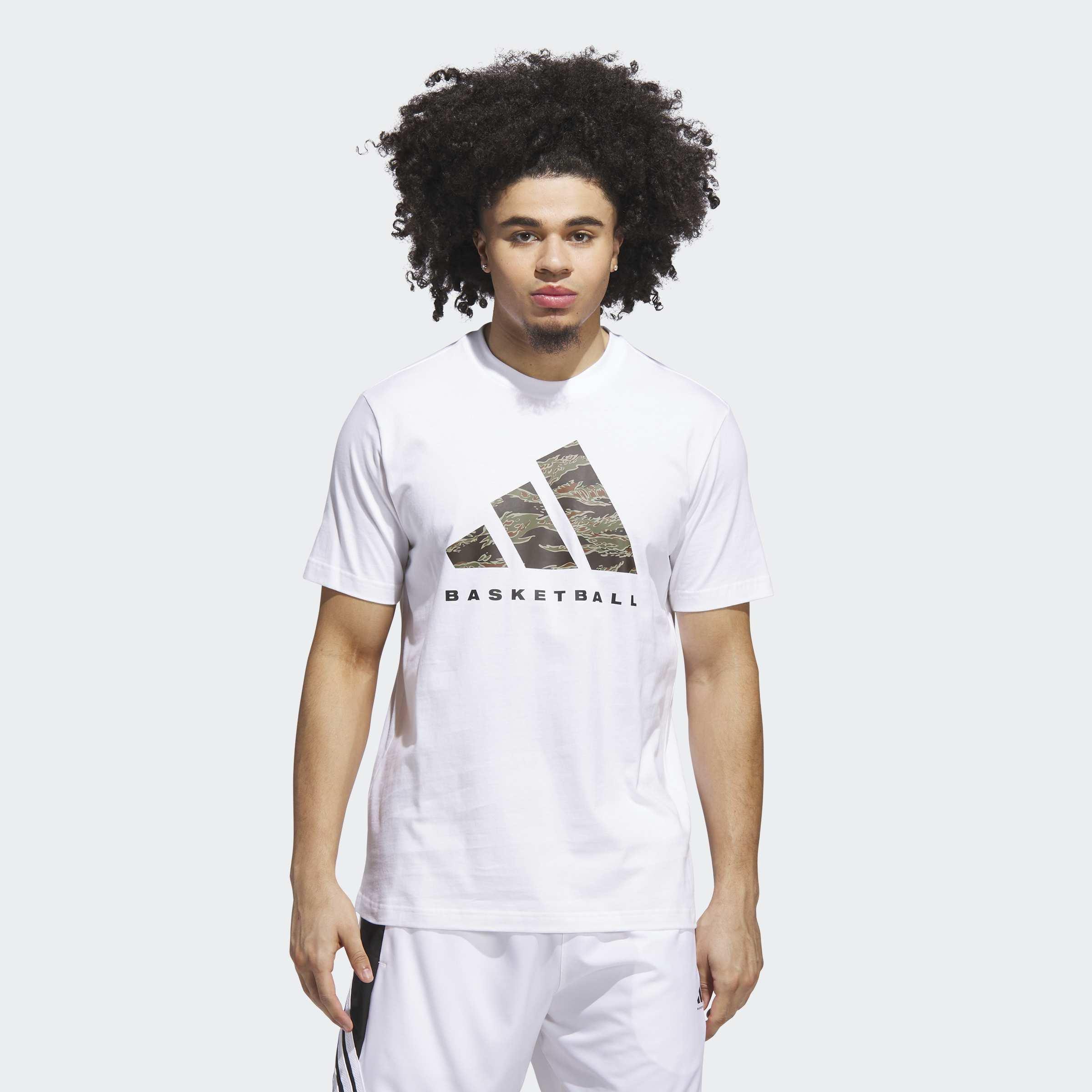 adidas Basketball Graphic T-Shirt, White, A701_ONE, large image number 4