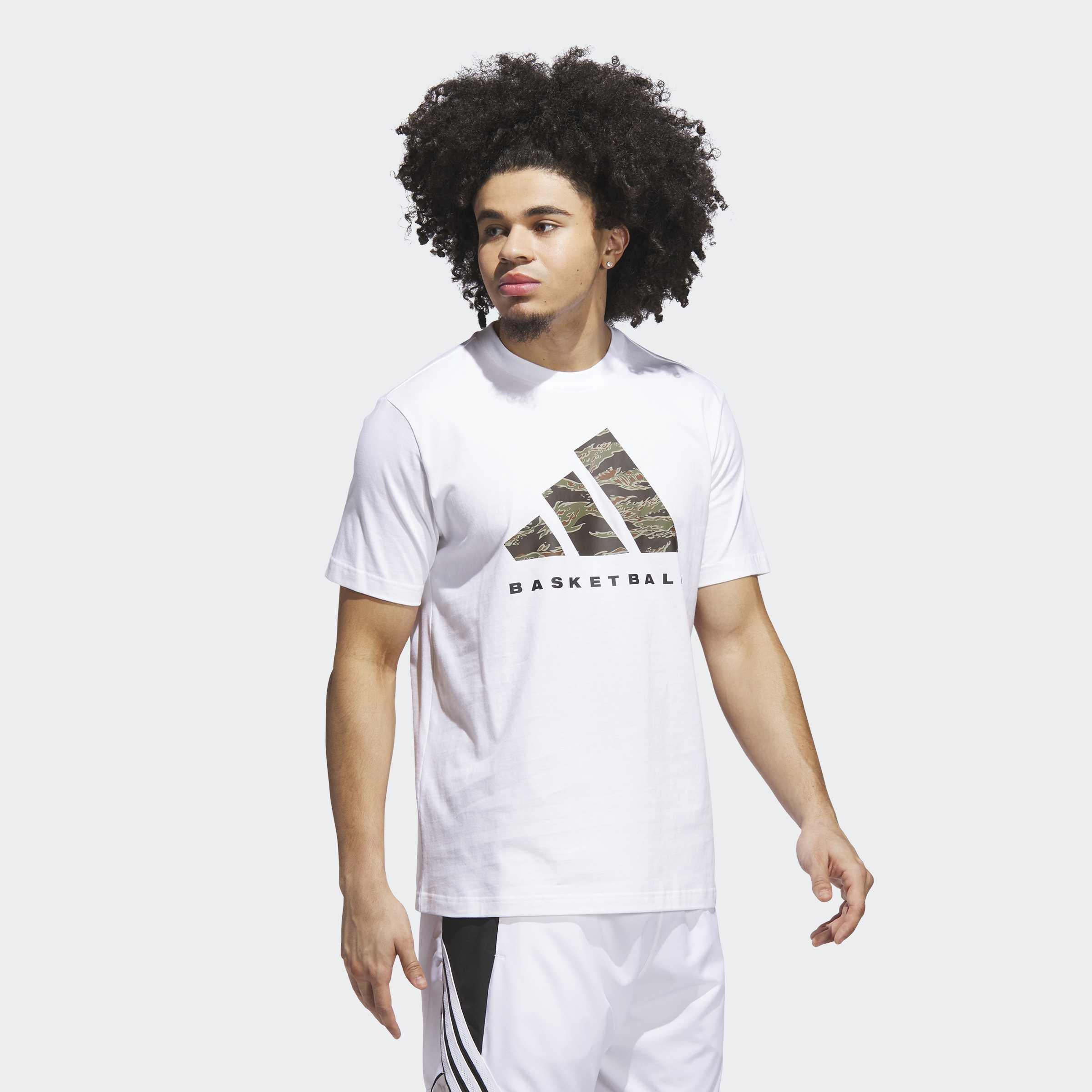 adidas Basketball Graphic T-Shirt, White, A701_ONE, large image number 5