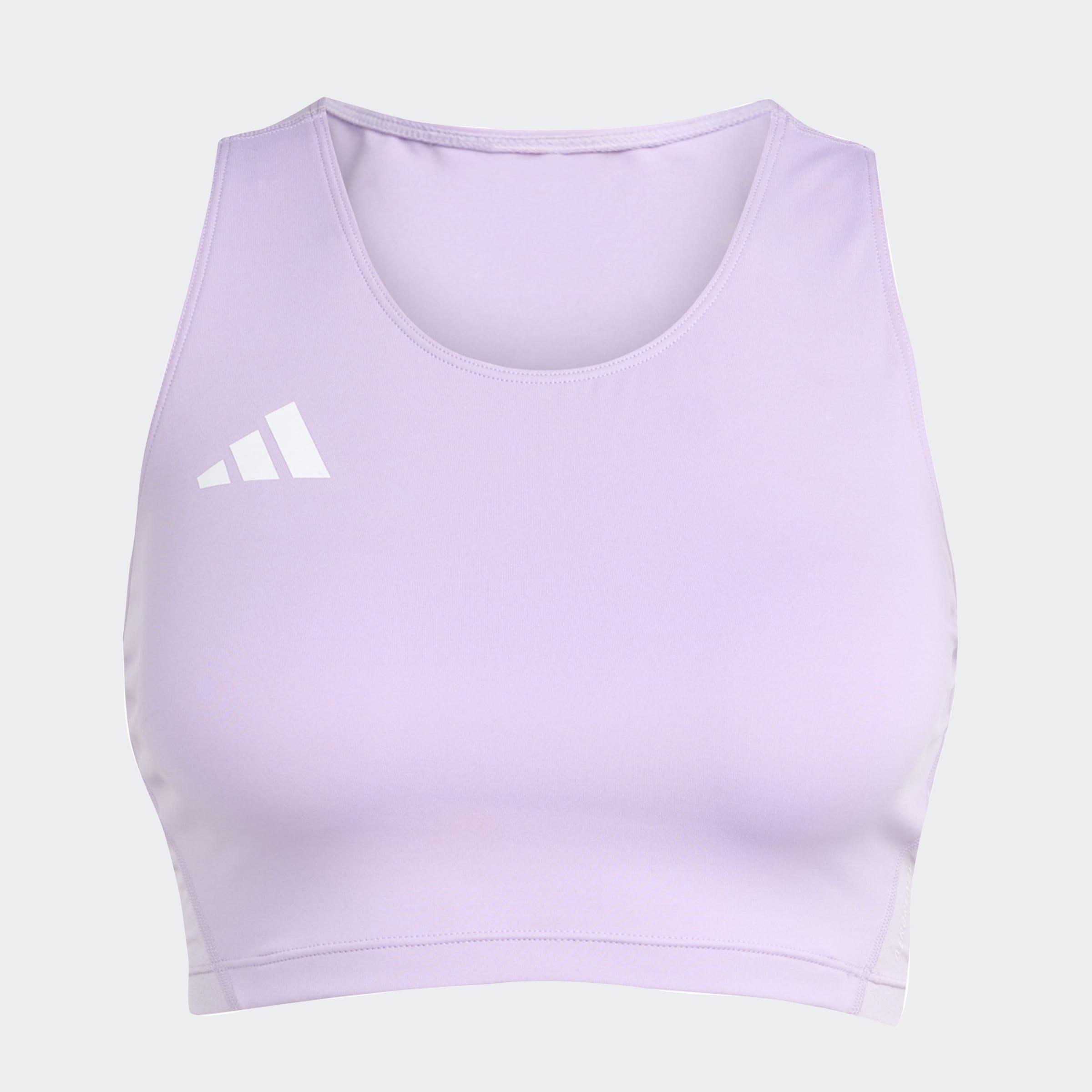 Adizero Essentials Running Crop Top, Purple, A701_ONE, large image number 0