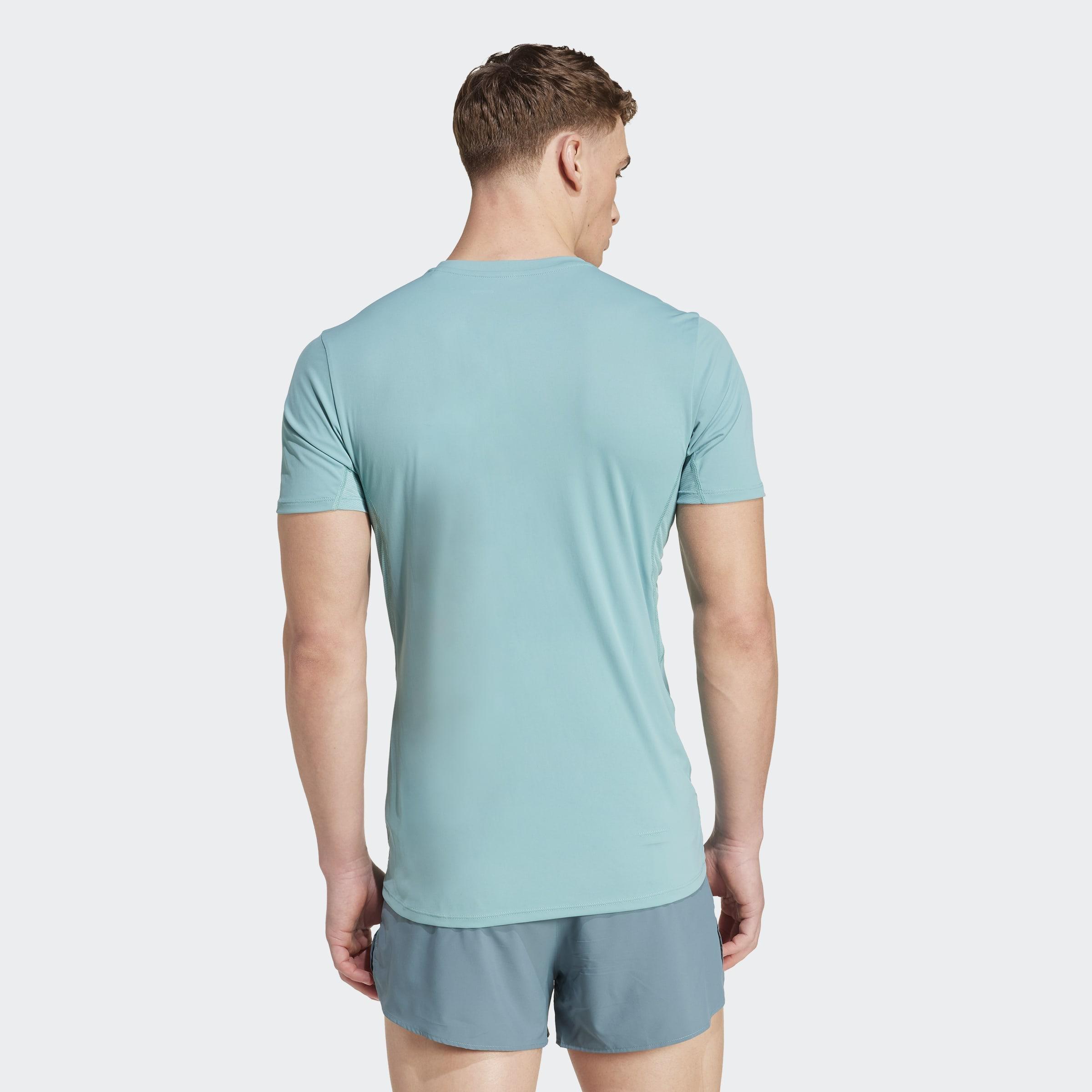 Adizero Essentials Running T-Shirt, Turquoise, A701_ONE, large image number 2