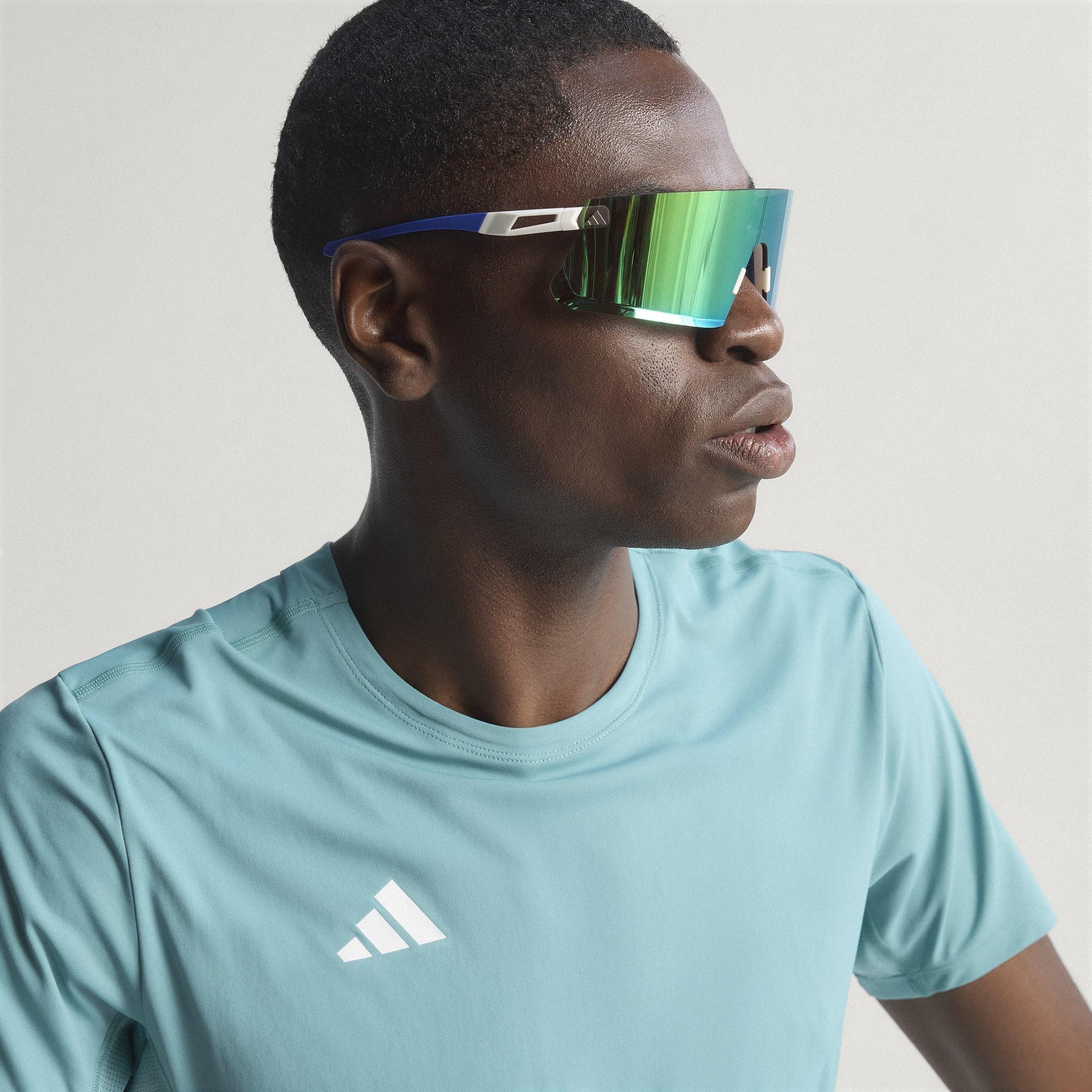 Adizero Essentials Running T-Shirt, Turquoise, A701_ONE, large image number 6