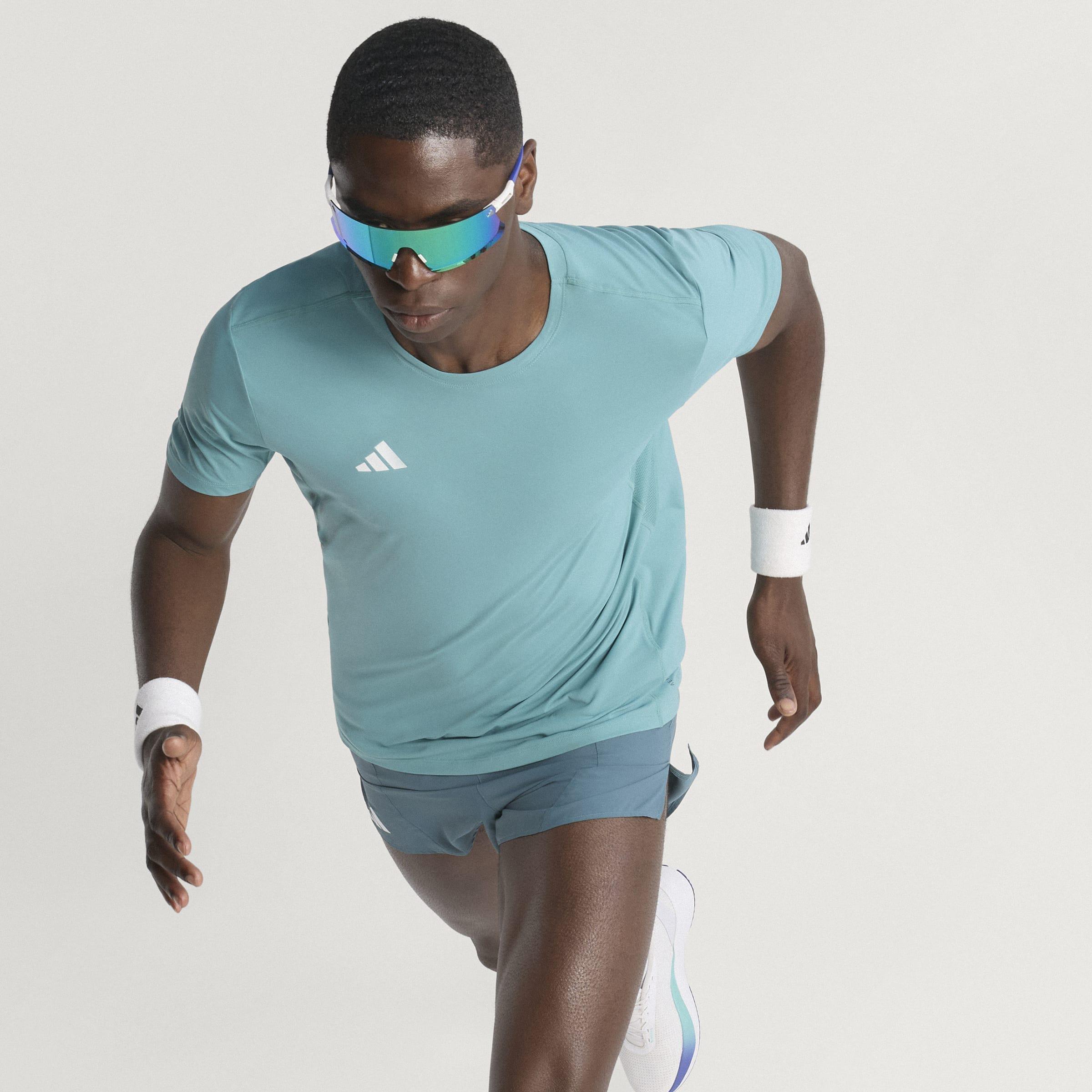 Adizero Essentials Running T-Shirt, Turquoise, A701_ONE, large image number 10