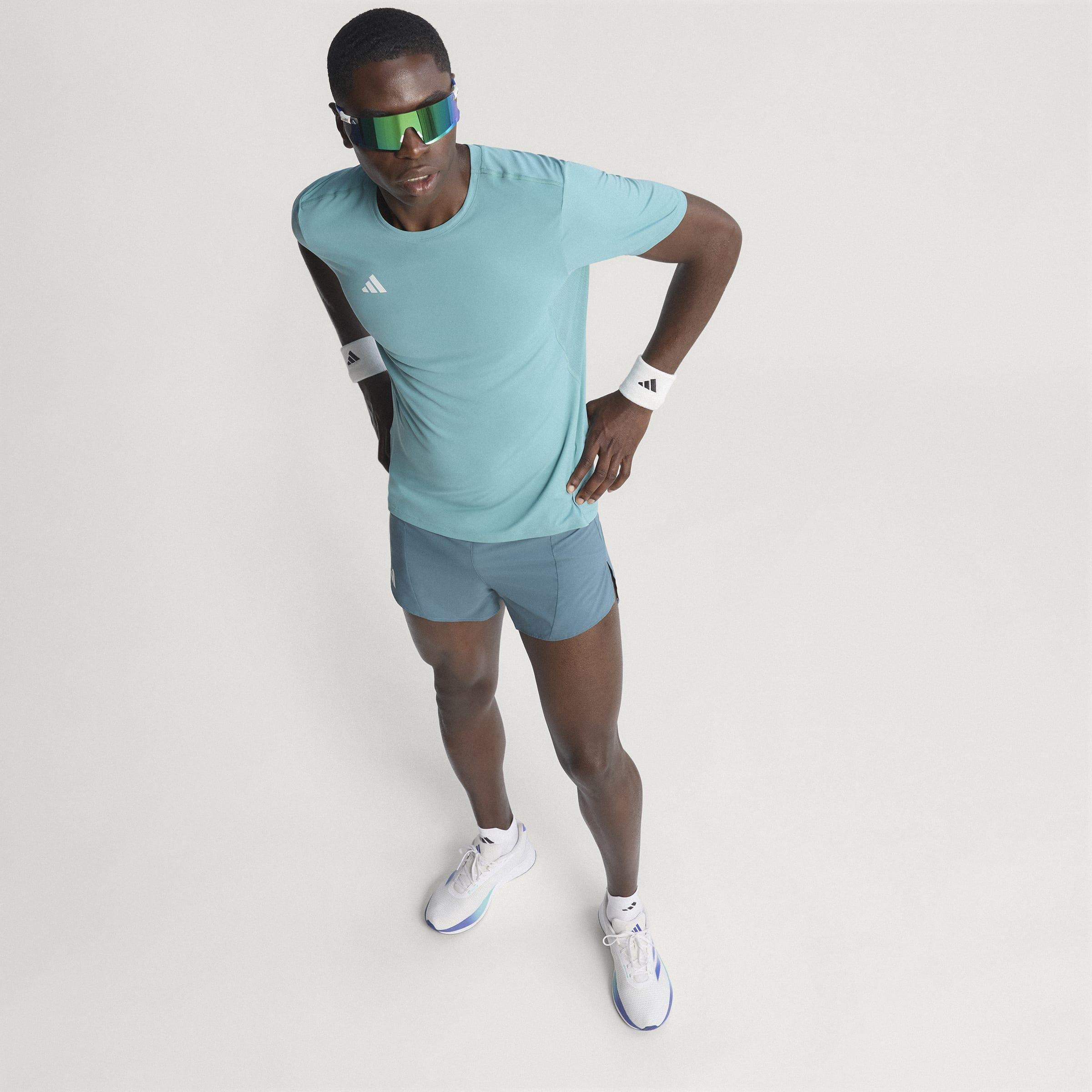 Adizero Essentials Running T-Shirt, Turquoise, A701_ONE, large image number 13