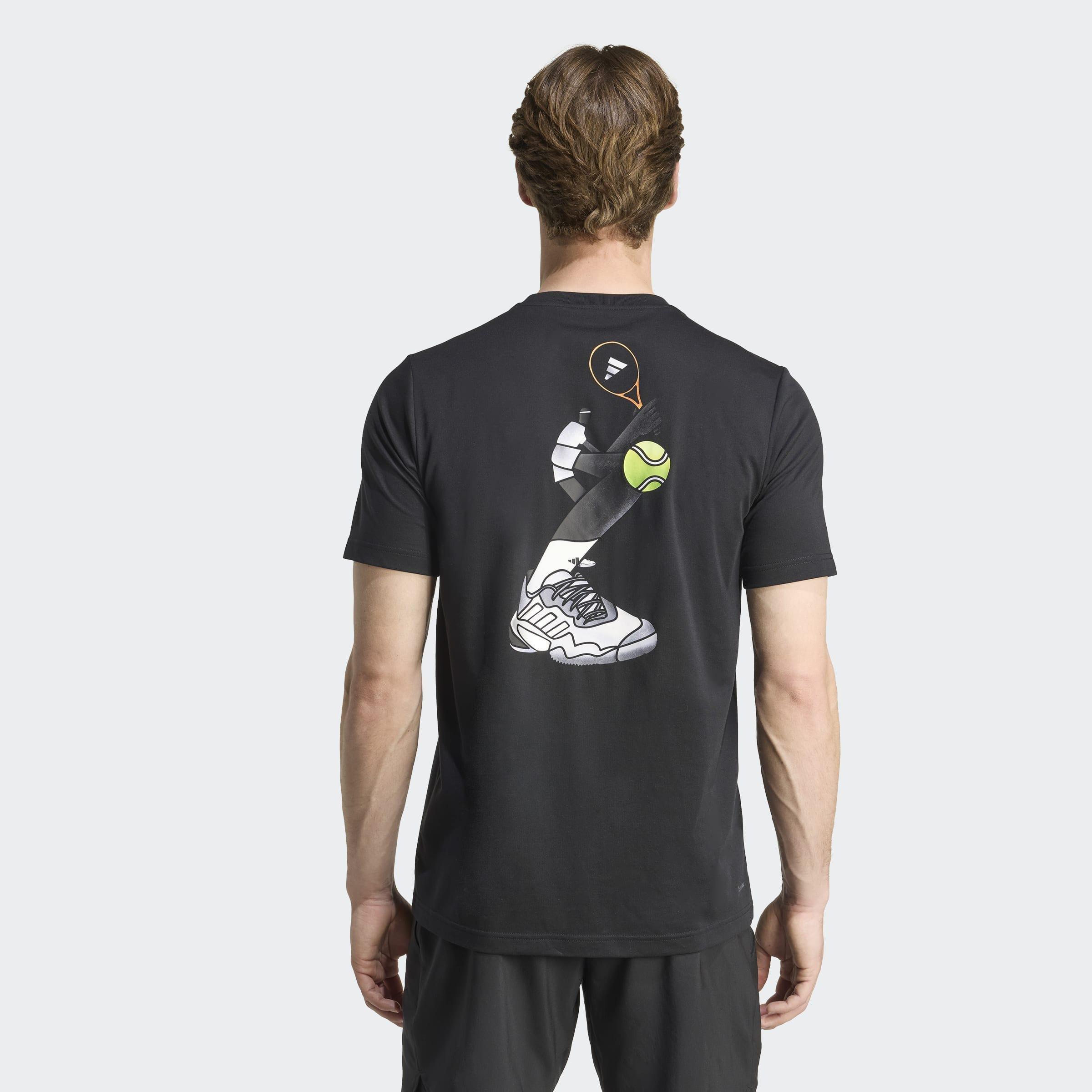 Tennis Graphic T-Shirt, Black