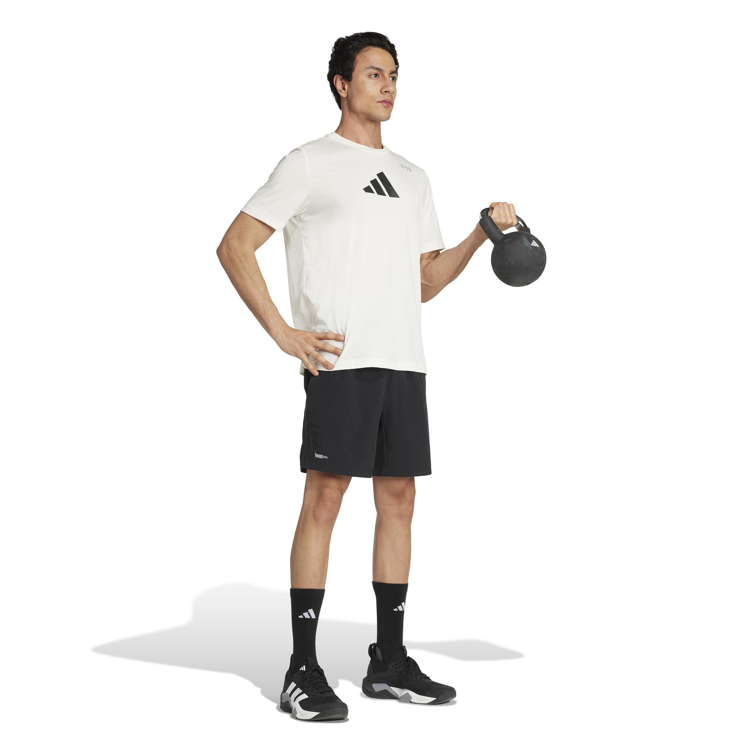 CLIMACOOL Category Training Graphic T-Shirt, Beige, A701_ONE, large image number 4