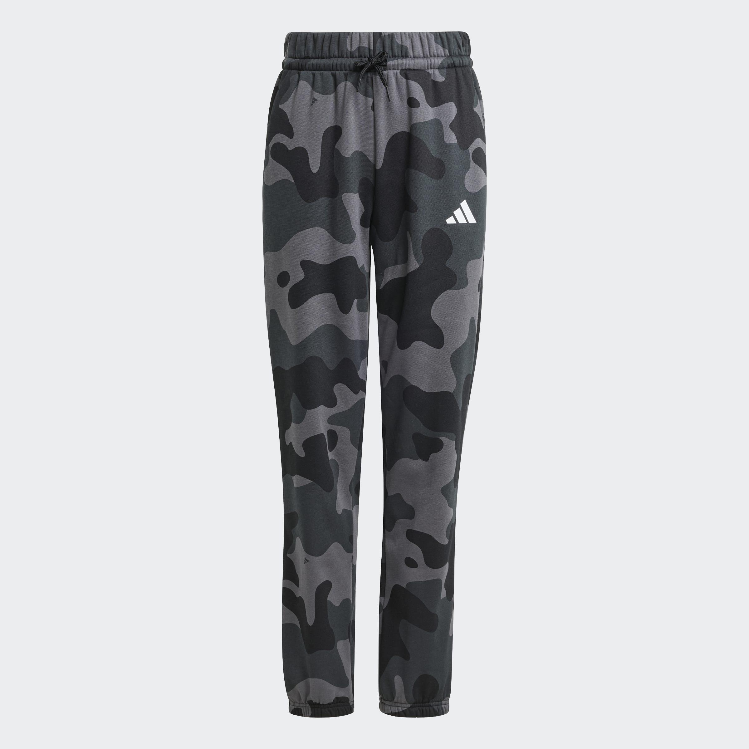 Kids Unisex Seasonal Essentials Camo Fleece Pants, Black, A701_ONE, large image number 0