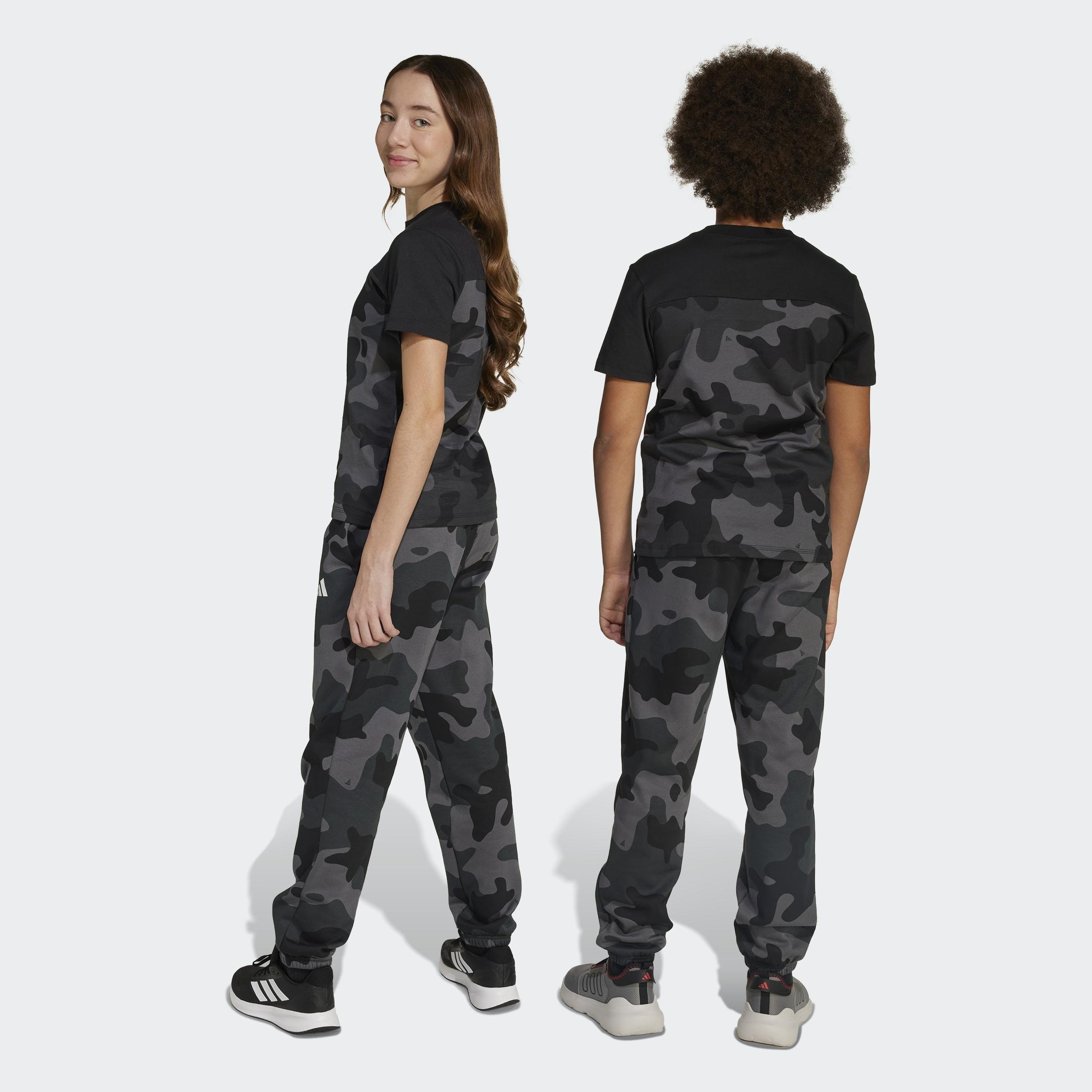 Kids Unisex Seasonal Essentials Camo Fleece Pants, Black, A701_ONE, large image number 2