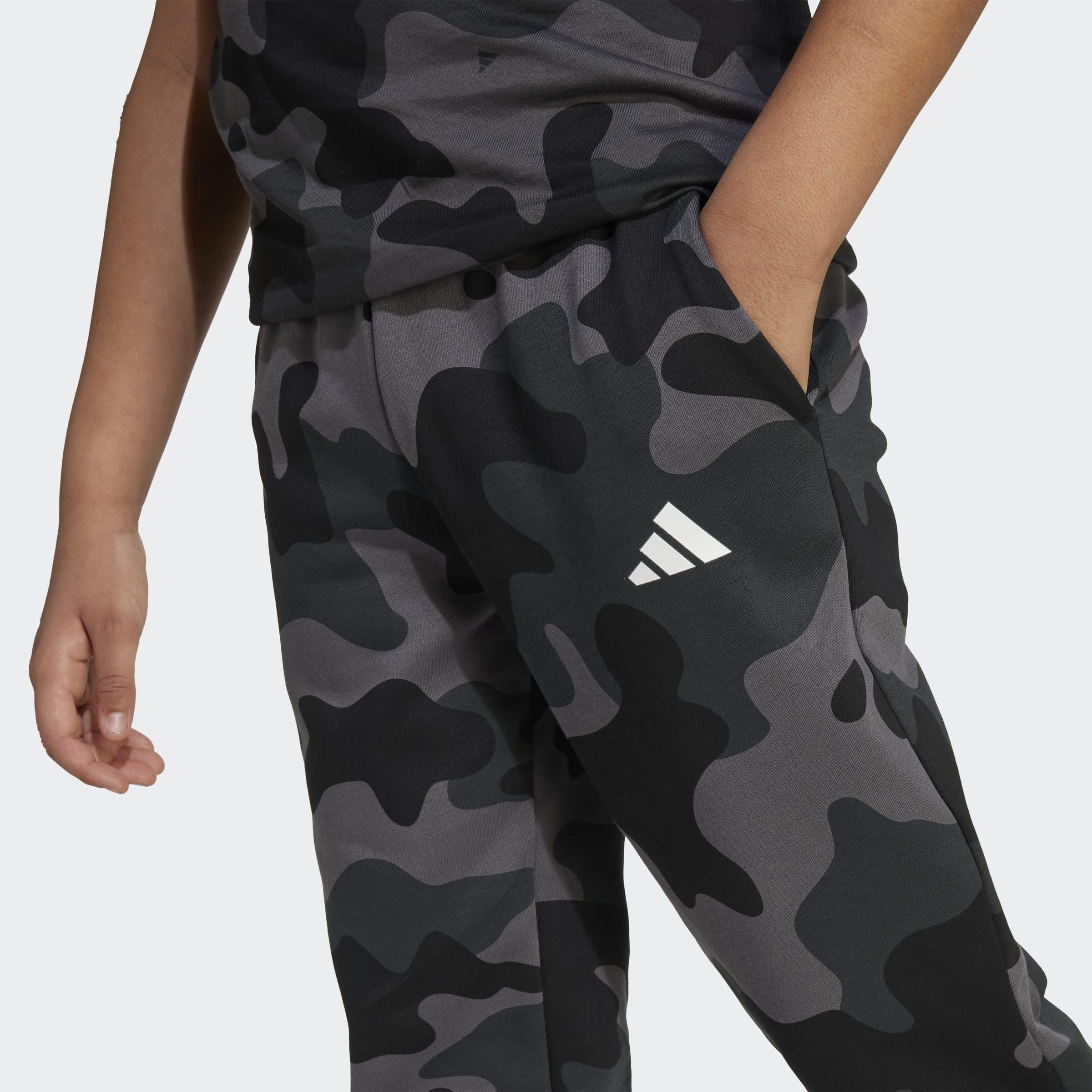 Kids Unisex Seasonal Essentials Camo Fleece Pants, Black, A701_ONE, large image number 3
