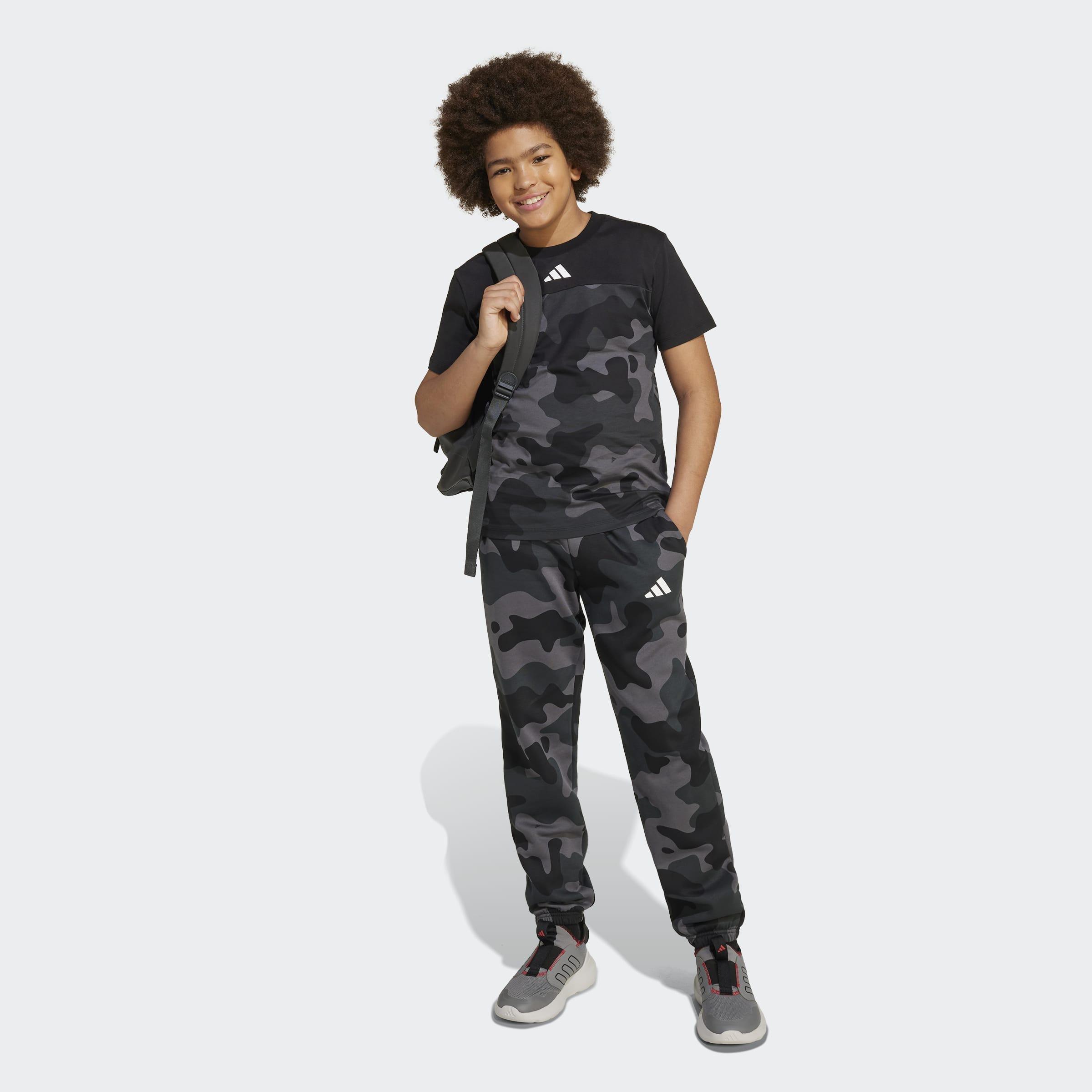 Kids Unisex Seasonal Essentials Camo Fleece Pants, Black, A701_ONE, large image number 5