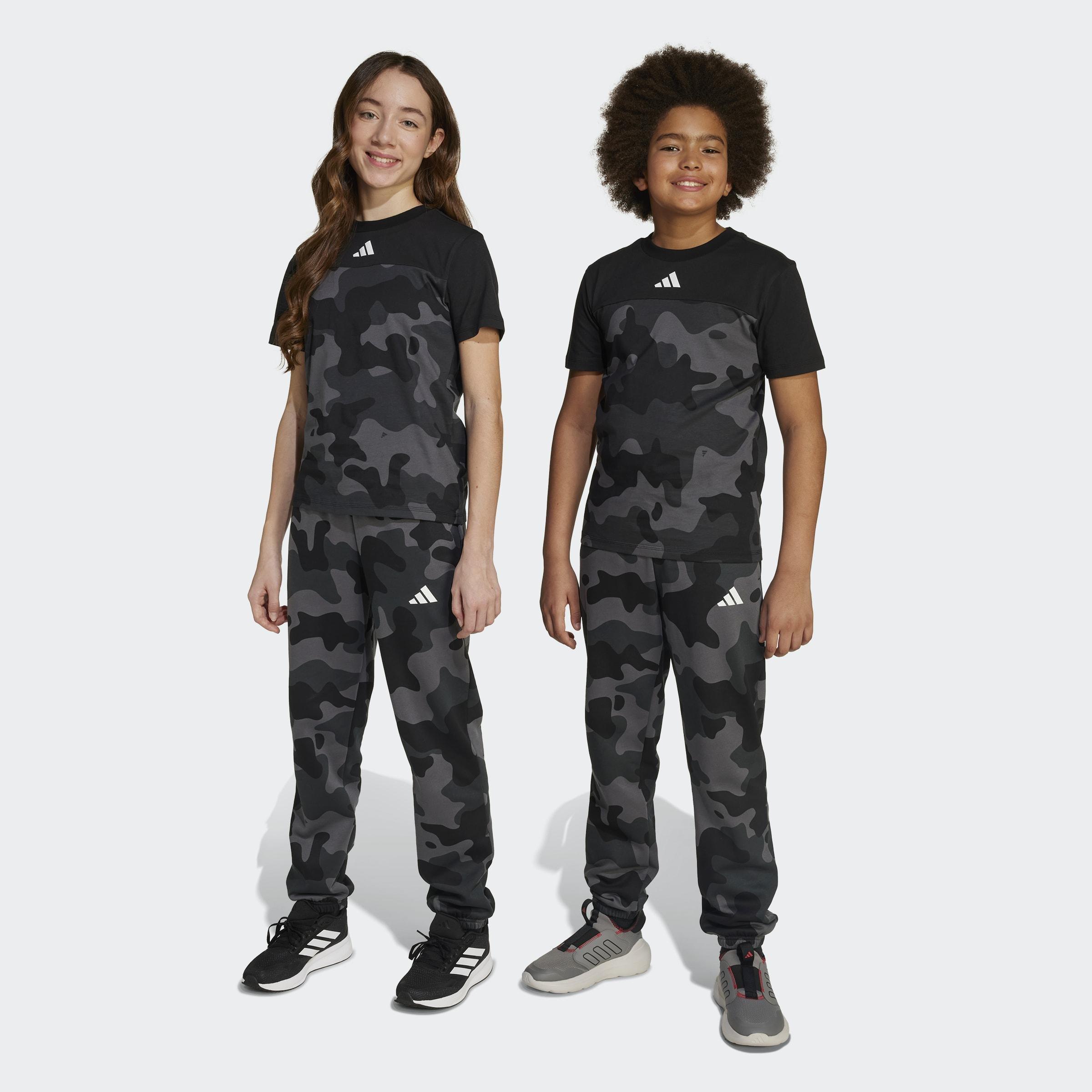 Kids Unisex Seasonal Essentials Camo Fleece Pants, Black, A701_ONE, large image number 6