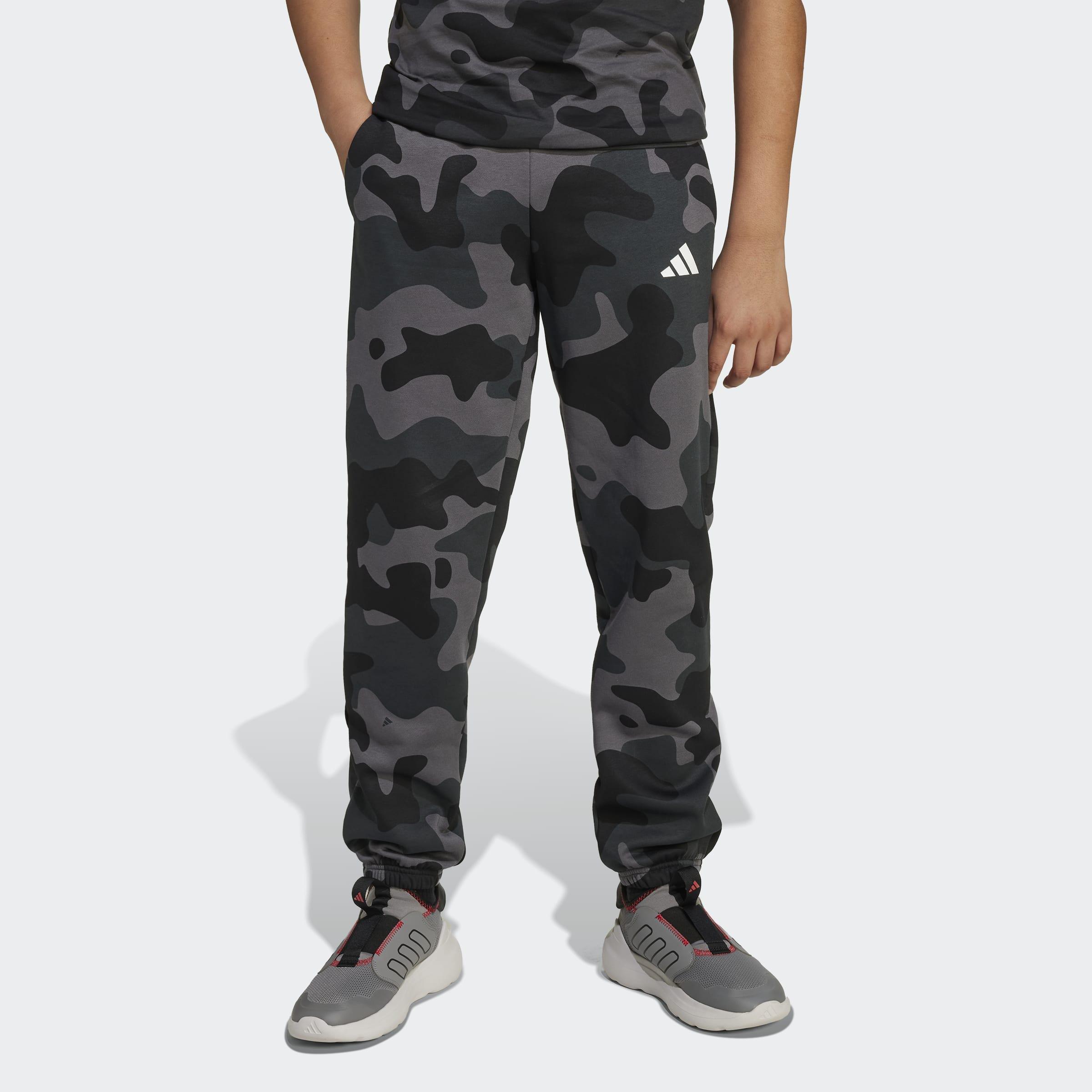 Kids Unisex Seasonal Essentials Camo Fleece Pants, Black, A701_ONE, large image number 7