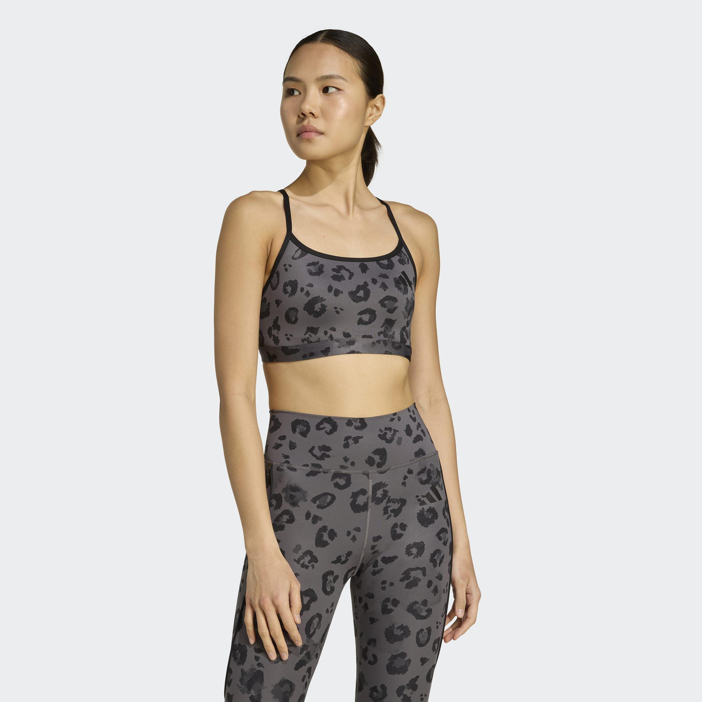 Powerreact Essentials Light Support Bra Print, Grey, A701_ONE, medium